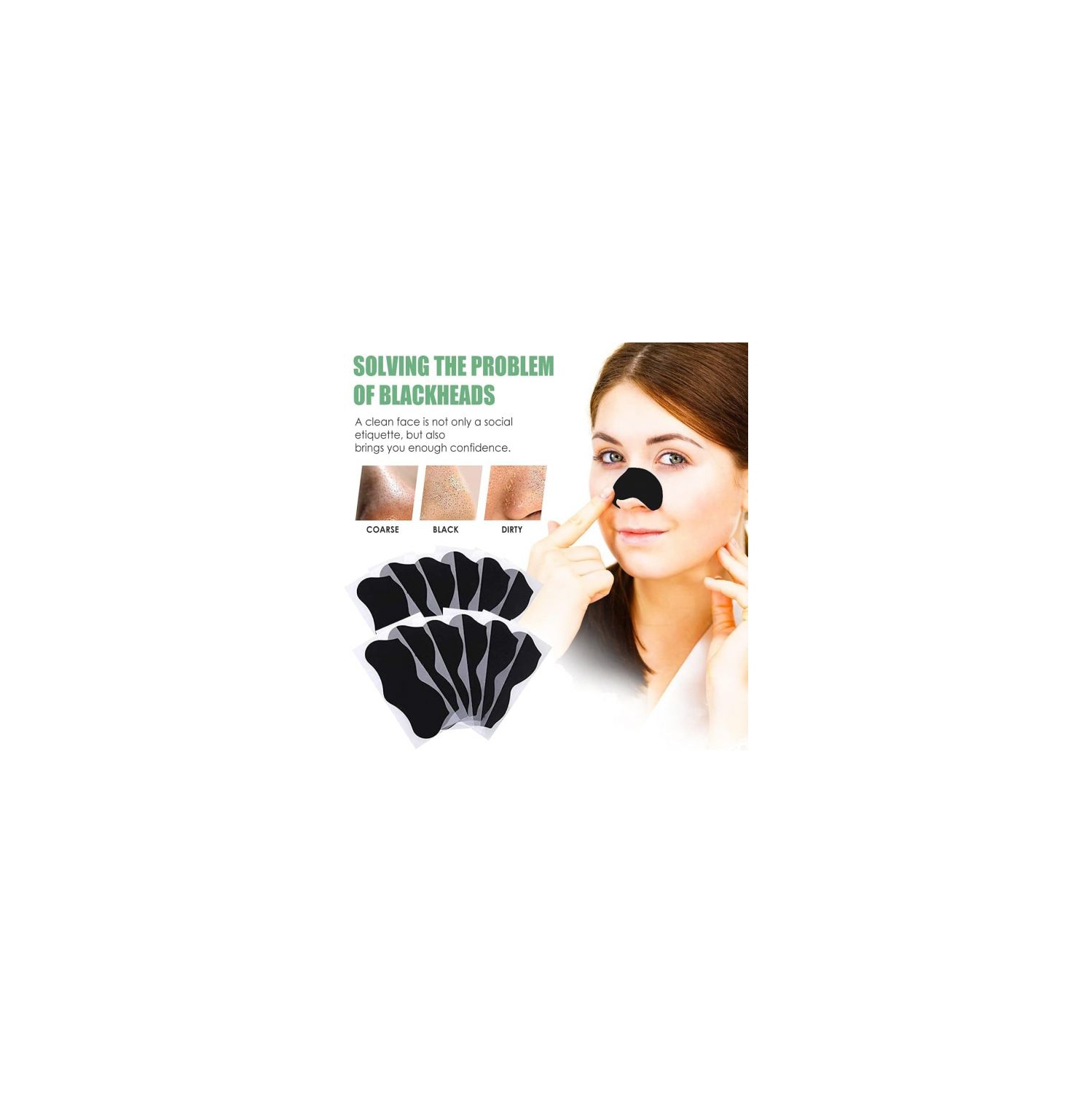 15pcs Blackhead Nose Strips Advanced Pore Cleaning Patch, Removes Oil, Dirt And Blackheads