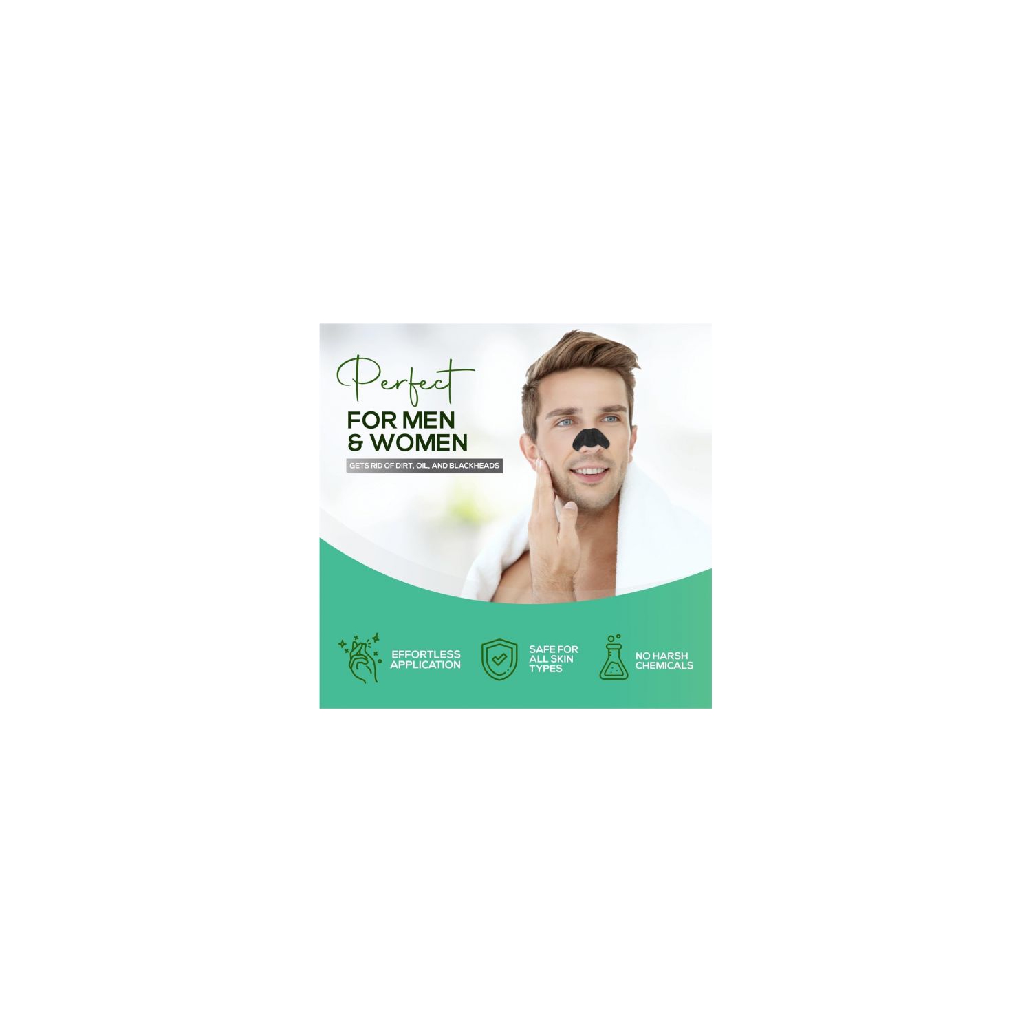 15pcs Blackhead Nose Strips Advanced Pore Cleaning Patch, Removes Oil, Dirt And Blackheads