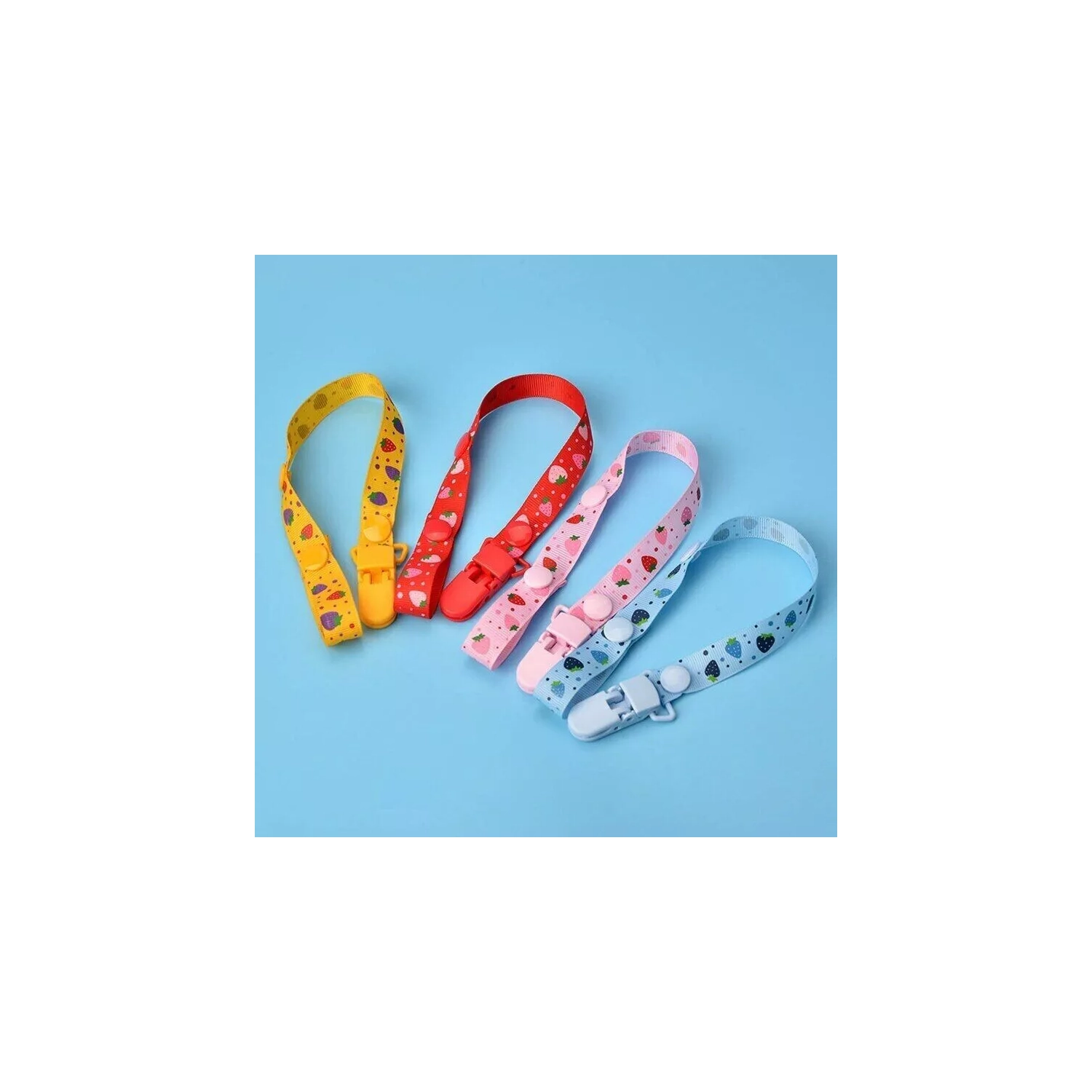 baby clip pacifier holder, Baby Elderly Adult Adjustable Assorted Colour Bib Clip Neck Strap Napkin Clip Lanyard - Pink