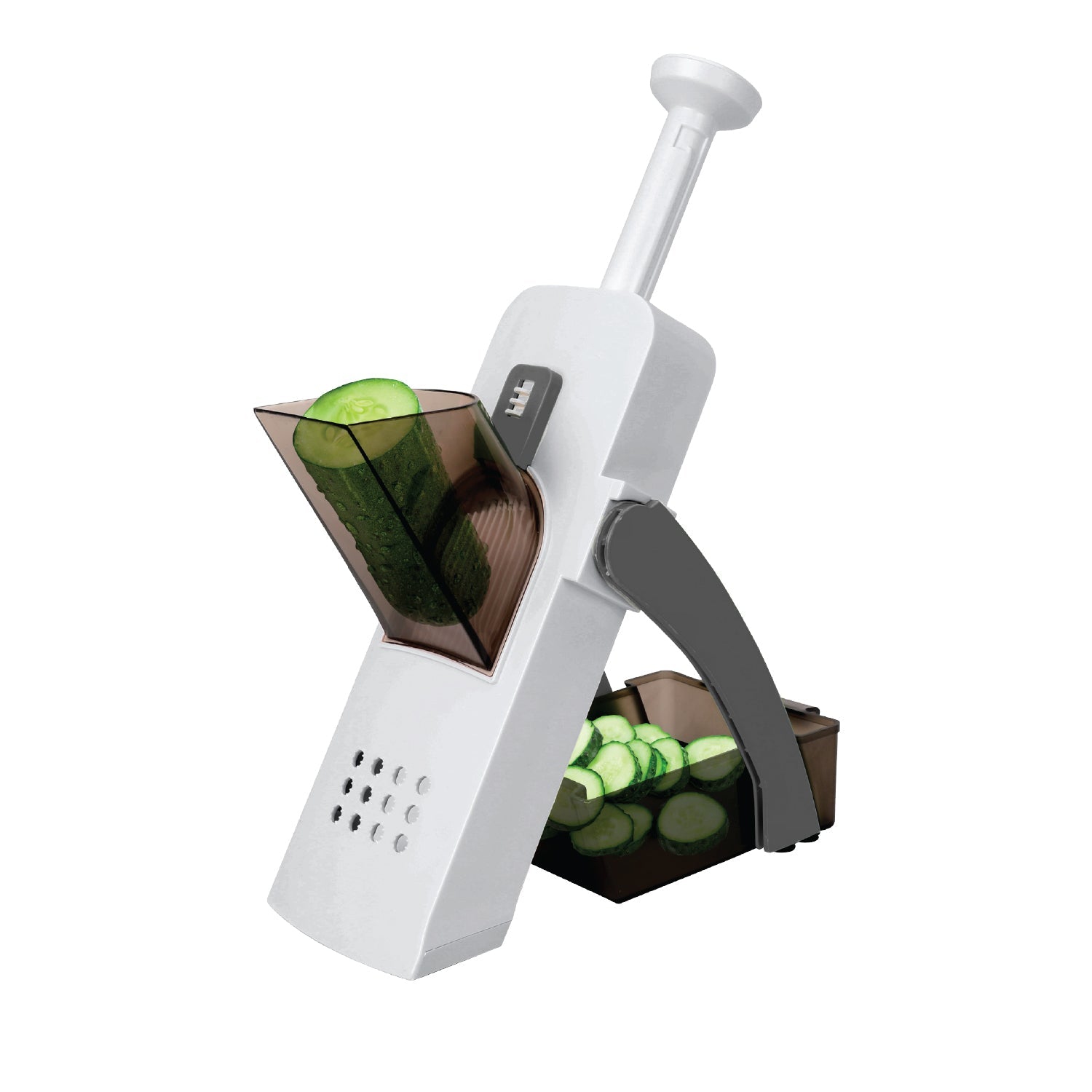 JS Gourmet – mandoline multi-usage avec lame en acier inoxydable, pieds antidérapants, blanc