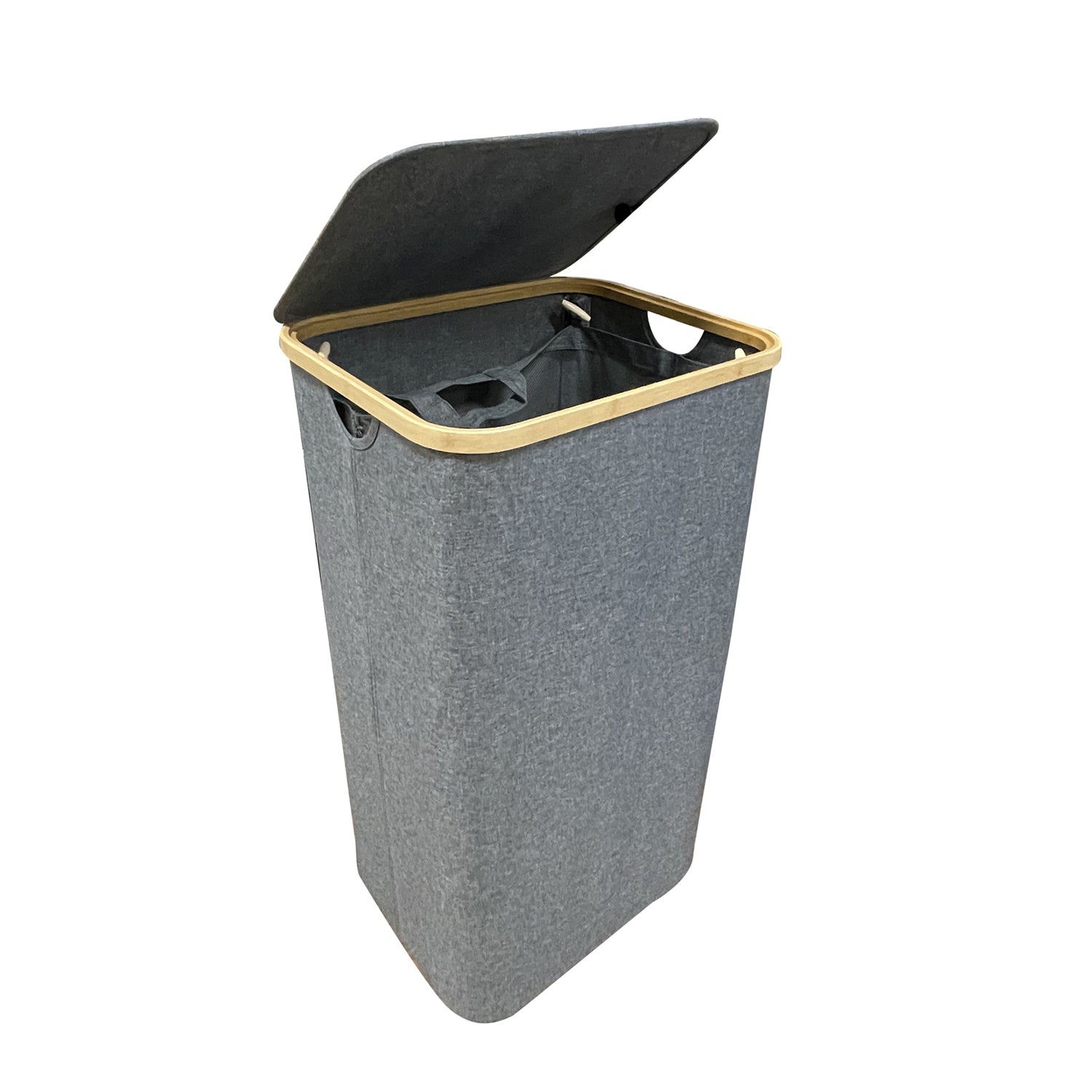 Jessar - Laundry Basket with Inner Bag and Lid, Grey