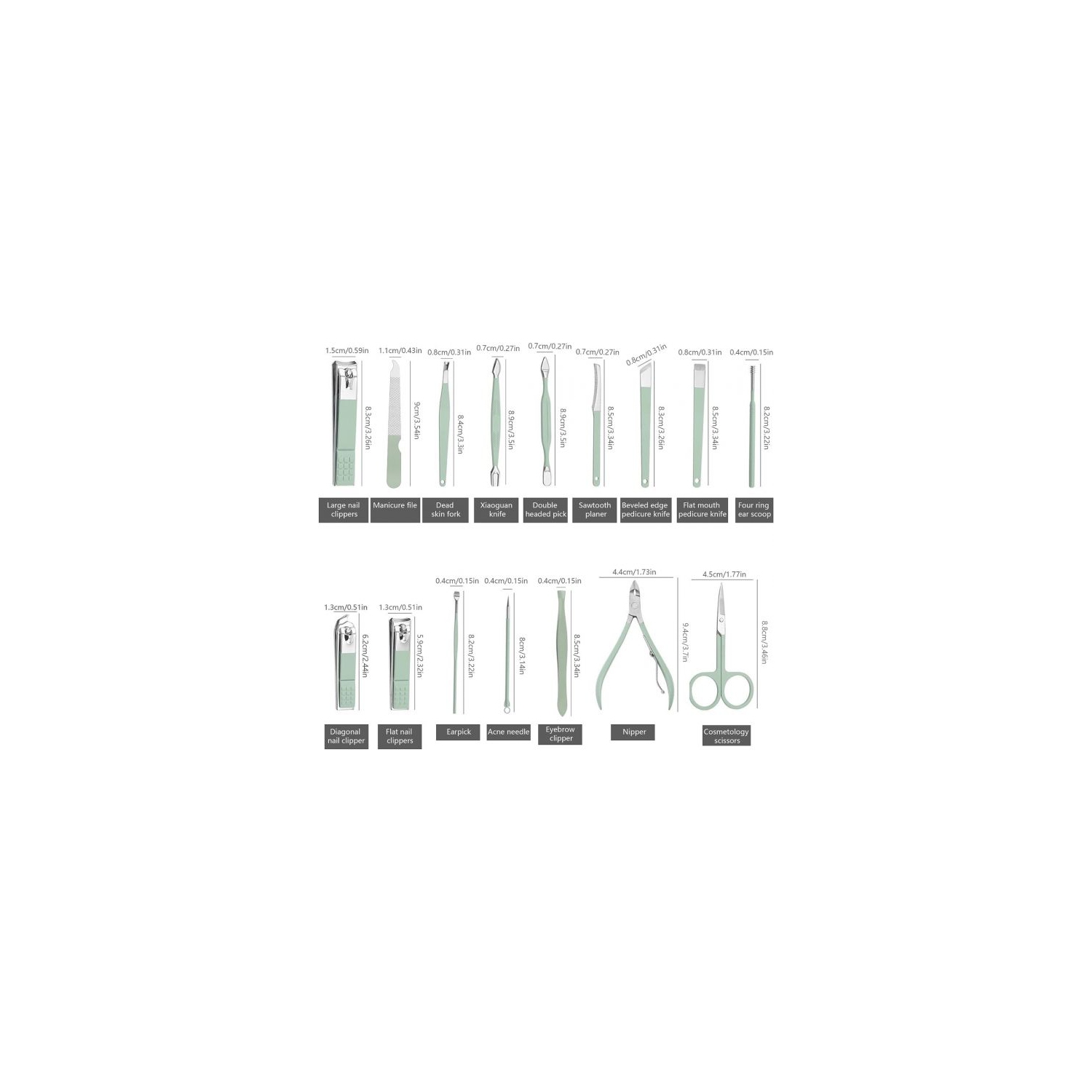 Nail Clippers set, 16 in 1 Nail Clippers Pedicure Manicure Set Beauty Tool with Portable Holding Bag Case for Adult Travel or Home