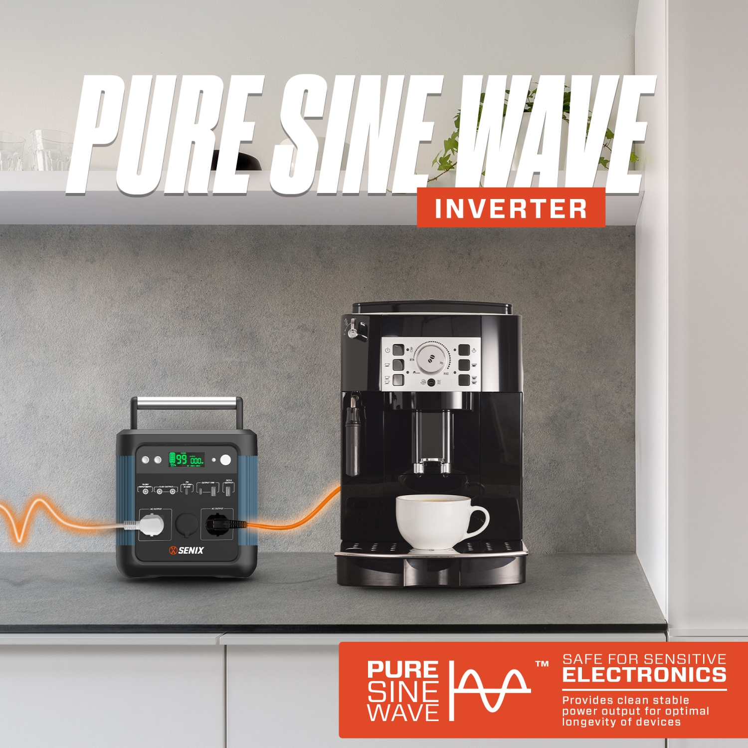 Station d'alimentation portative 600&nbsp;W de SENIX – Sortie de crête 1200&nbsp;W, alimentation de secours à énergie solaire pour la maison, camping