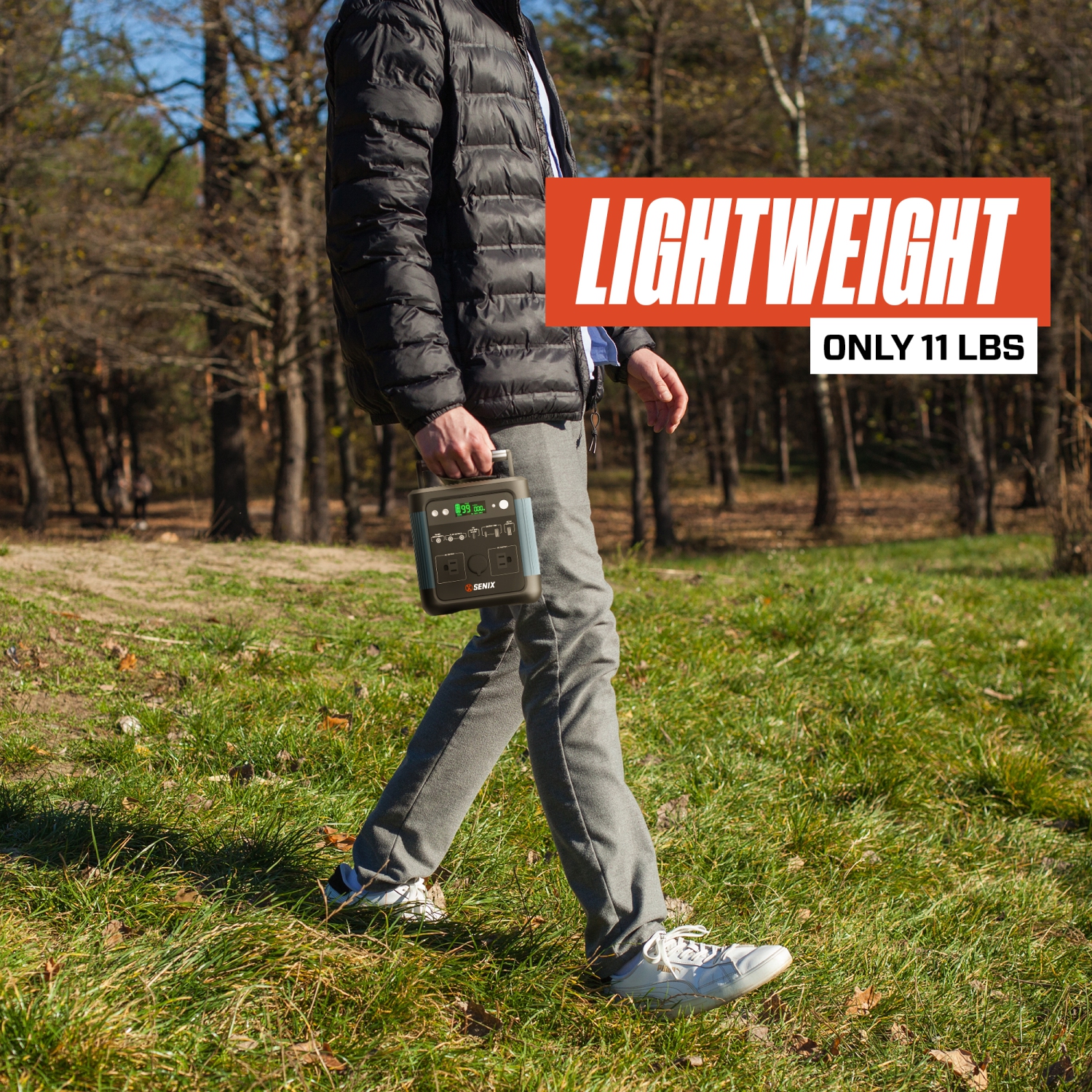 Station d'alimentation portative 600&nbsp;W de SENIX – Sortie de crête 1200&nbsp;W, alimentation de secours à énergie solaire pour la maison, camping