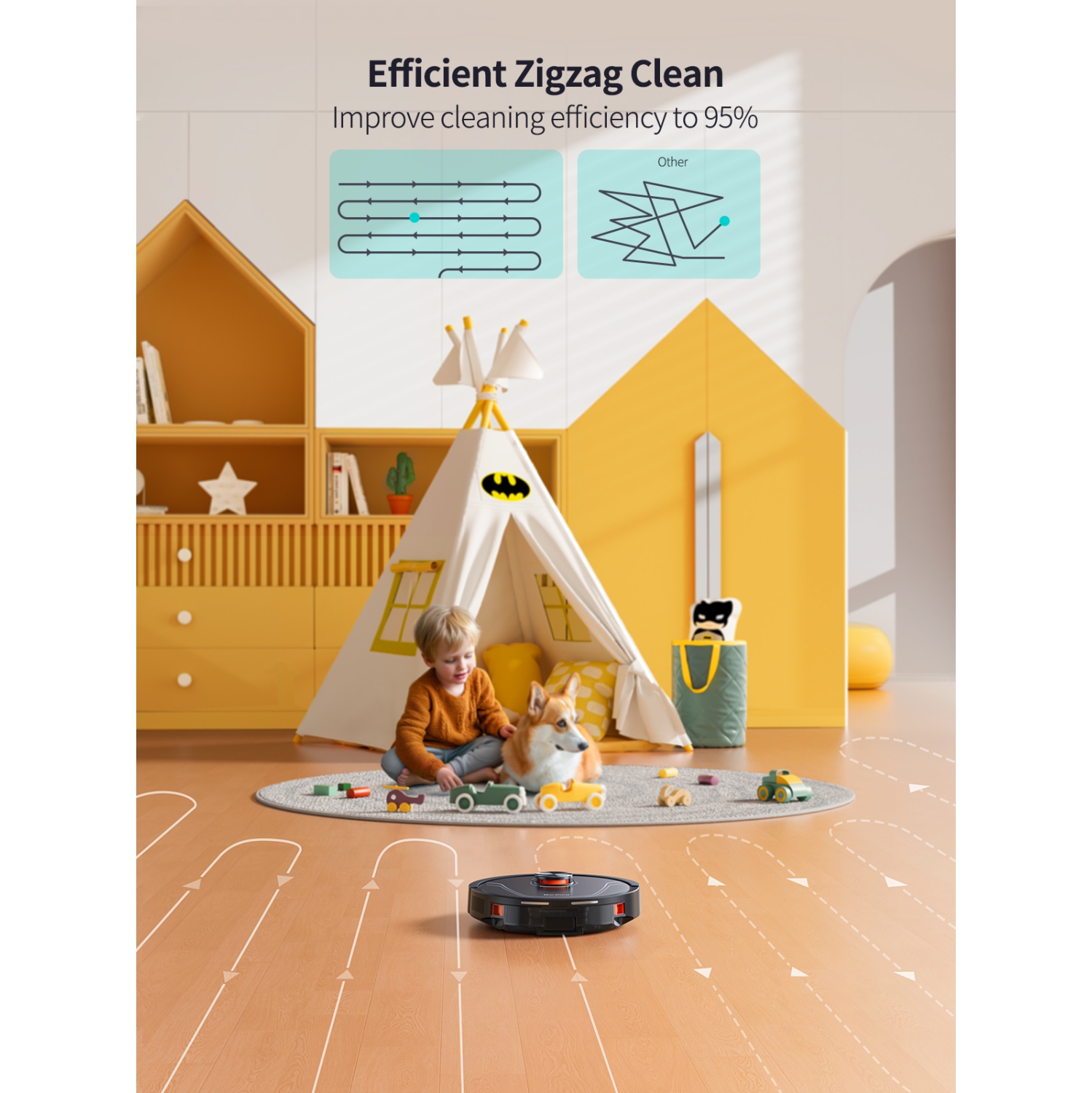 Honiture V8PRO Robot Vacuum, 5000Pa Smart Robot Vacuum Cleaner and Mop Combo, 180min Runtime, Self-Charging, App/Remote/Alexa, Super-Slim, for