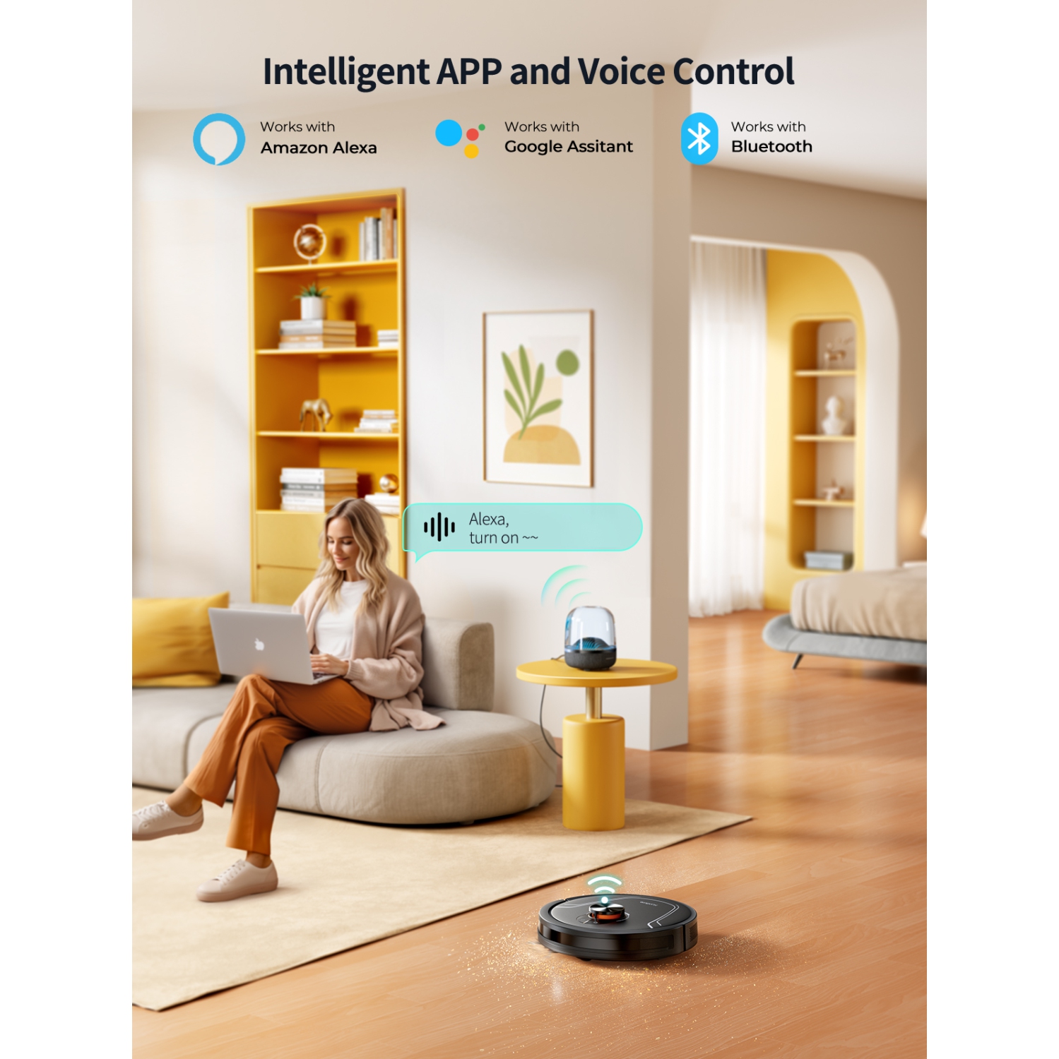 Honiture V8PRO Robot Vacuum, 5000Pa Smart Robot Vacuum Cleaner and Mop Combo, 180min Runtime, Self-Charging, App/Remote/Alexa, Super-Slim, for