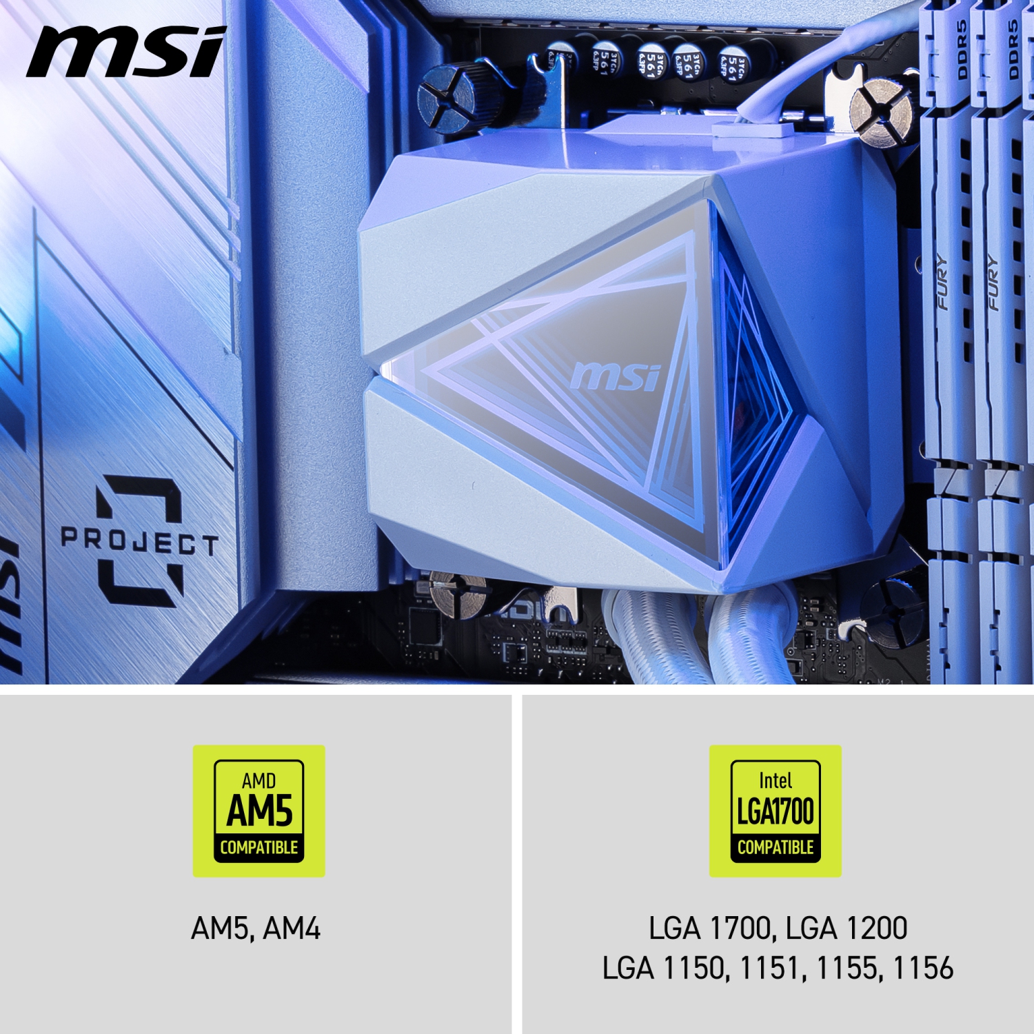 MSI MAG CORELIQUID I360 blanc, LGA 1851, Global, 3 ventilateurs ARGB de 2e génération, bloc ARGB de 2e génération