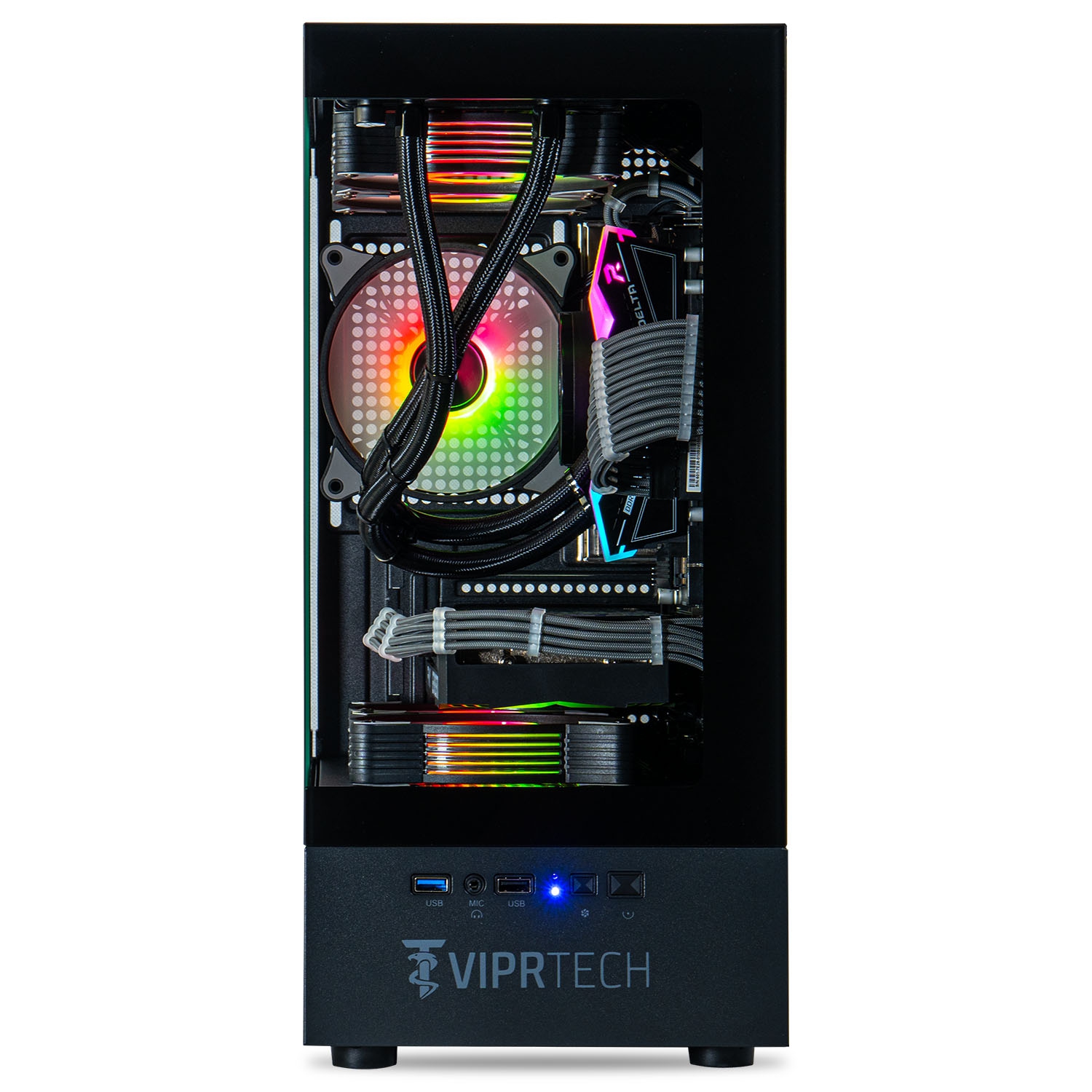 ViprTech Reaper 1.0 Liquid-Cooled PC - AMD Ryzen 7 8700F, RTX 3060 12GB, 16GB DDR5, 1TB NVMe SSD, VR-Ready, Streaming, Win 11, Gaming Desktop