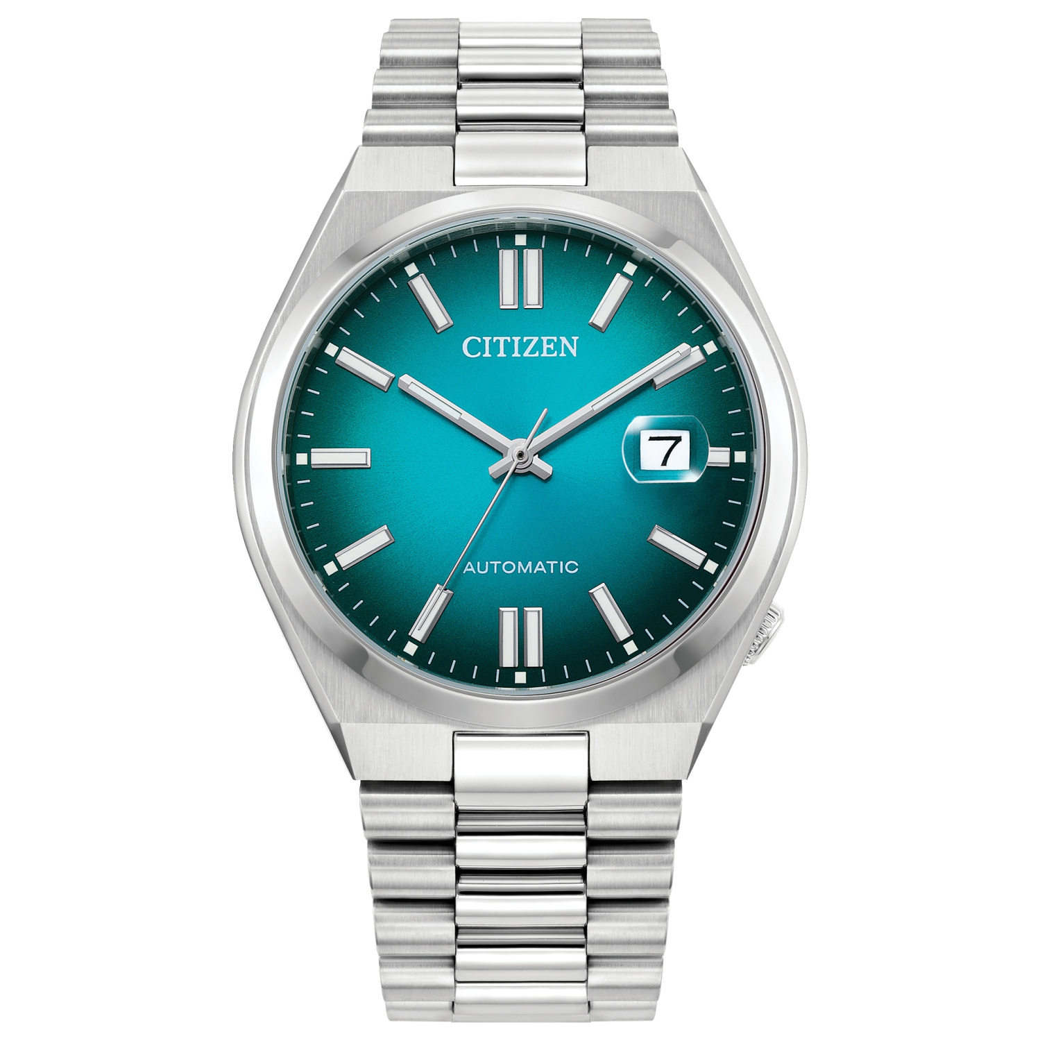 Citizen Mens “TSUYOSA” Automatic Watch 40mm Silver-Tone Stainless Steel Case and Bracelet with Teal Dial