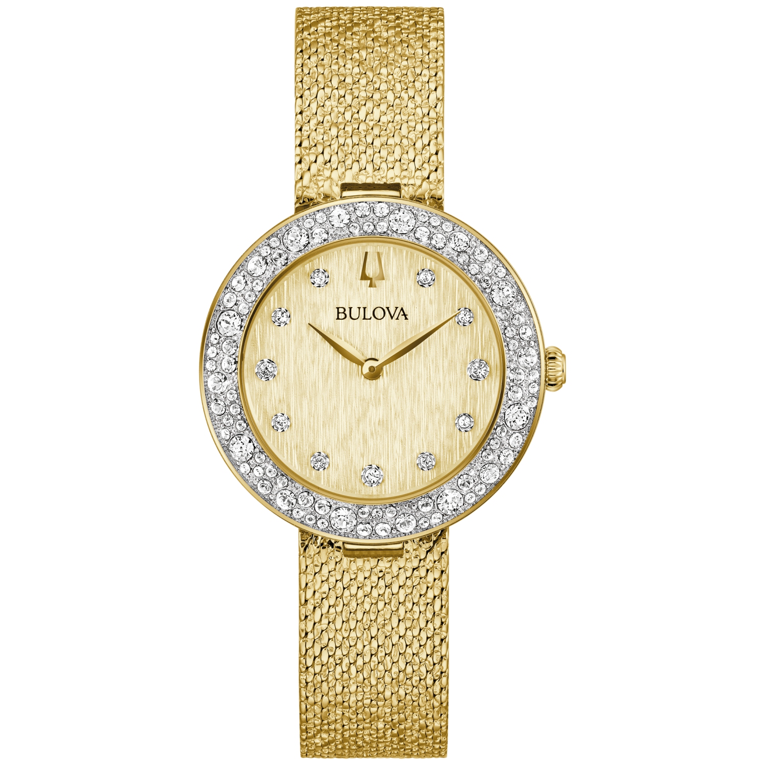 Montre à quartz pour femmes de Bulova 32&nbsp;mm avec boîtier et bracelet en acier inoxydable doré et cadran champagne