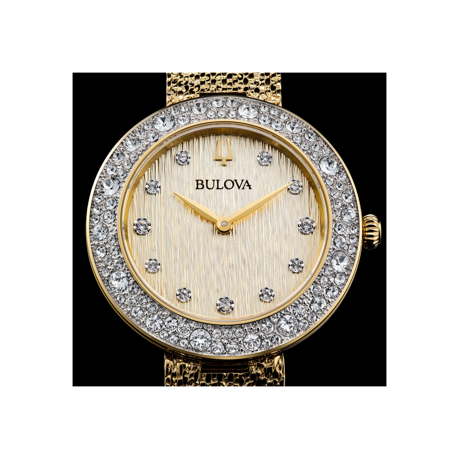 Montre à quartz pour femmes de Bulova 32&nbsp;mm avec boîtier et bracelet en acier inoxydable doré et cadran champagne