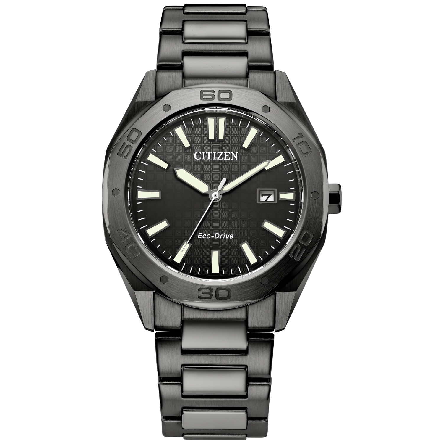 Montre pour hommes Weekender Eco-Drive de Citizen avec boîtier et bracelet en inox gris 41&nbsp;mm et cadran gris