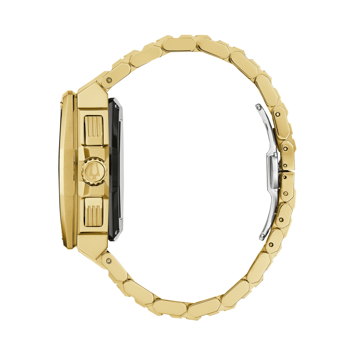 Bulova Mens Series X SE Precisionist Watch 44.5mm Two-Tone Stainless Steel Case and Bracelet with Black Dial