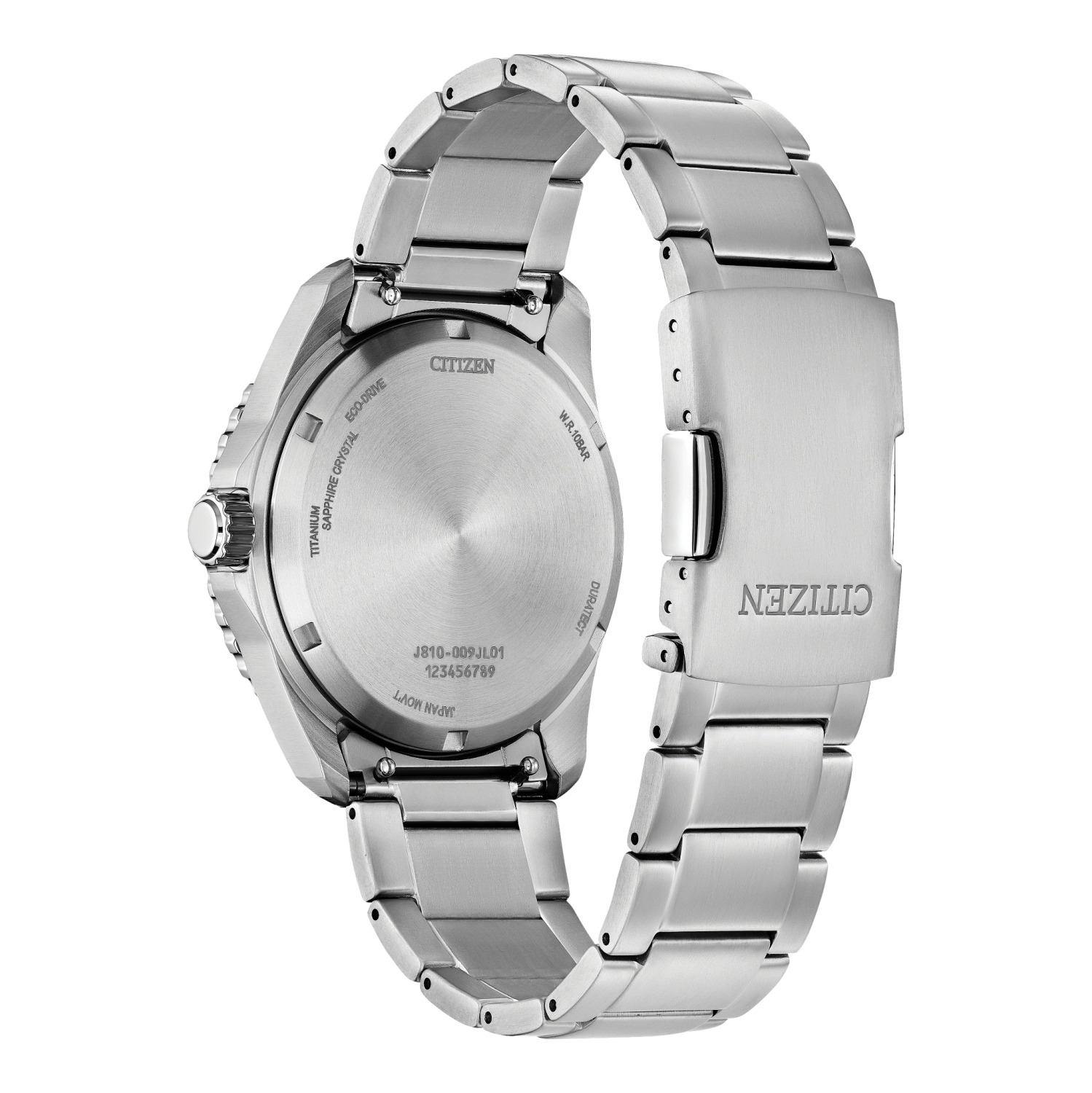 Citizen Mens Brycen Eco-Drive Watch 41mm Silver-Tone Super Titanium Case and Bracelet with Black Dial