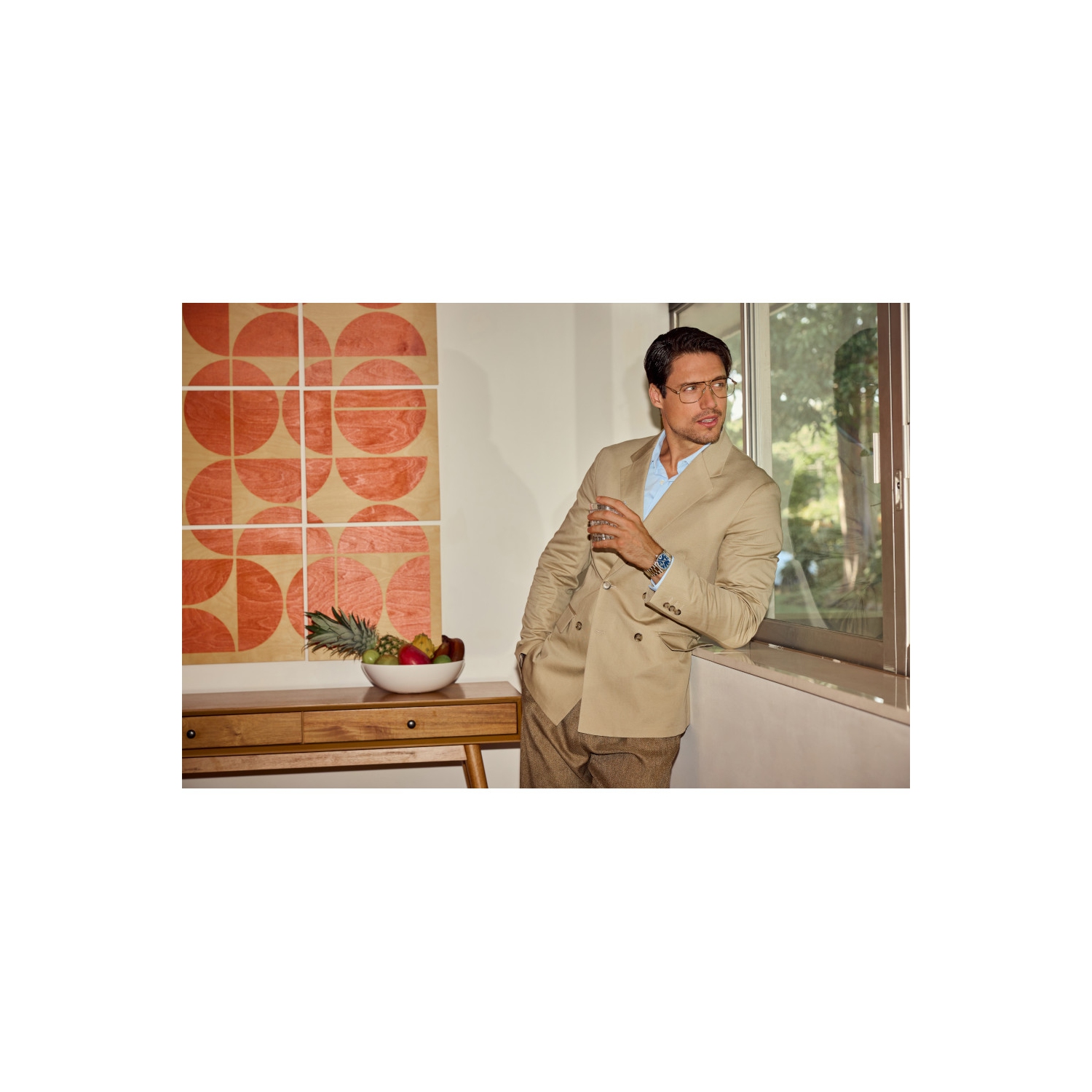 Montre homme, bracelet et boîtier en acier inoxydable argenté 37,5 mm collection Super Seville Precisionist de Bulova avec cadran bleu