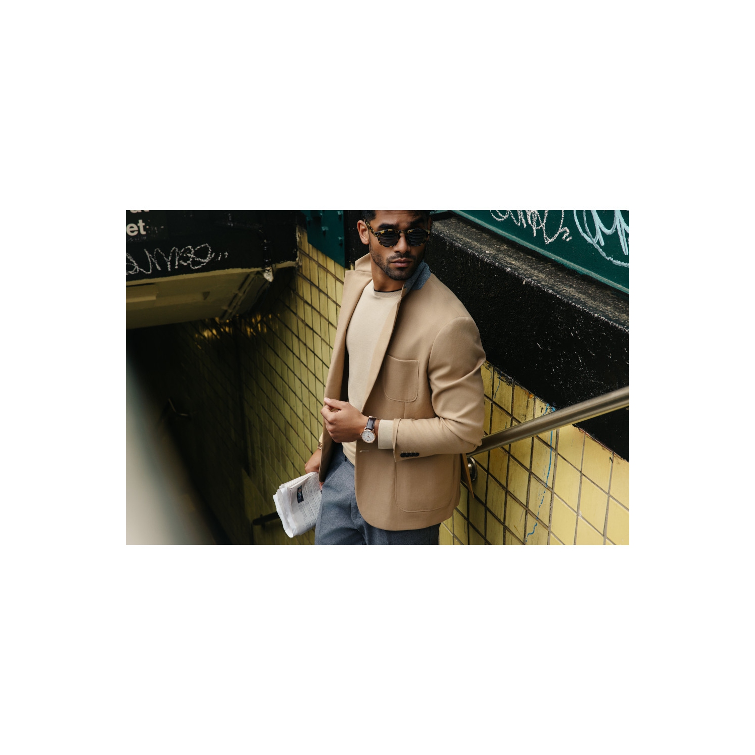 Montre automatique Hudson de Bulova, boîtier inox rose doré/bracelet cuir brun et cadran arg-blanc 39&nbsp;mm