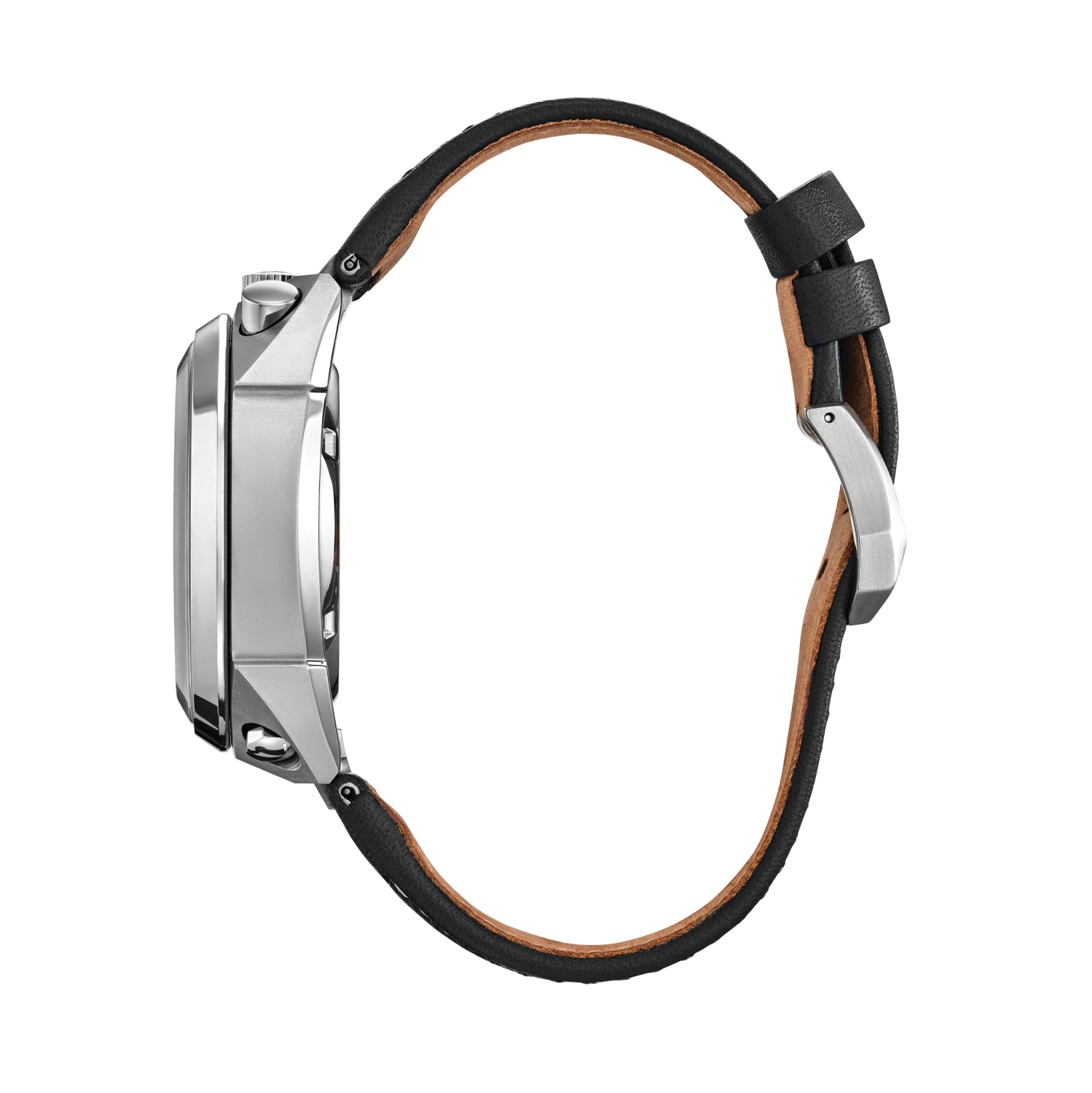 Citizen Mens Promaster Tsuno Chrono Racer Limited Edition Eco-Drive Watch 43.3mm Silver-Tone Super Titanium Case Black Leather Strap with Blue Dial