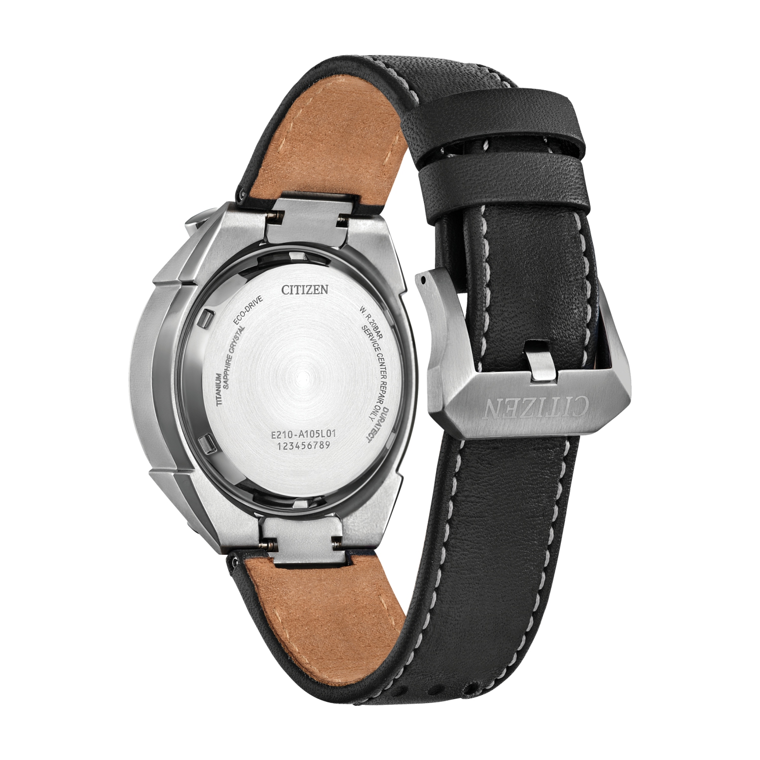 Citizen Mens Promaster Tsuno Chrono Racer Limited Edition Eco-Drive Watch 43.3mm Silver-Tone Super Titanium Case Black Leather Strap with Blue Dial