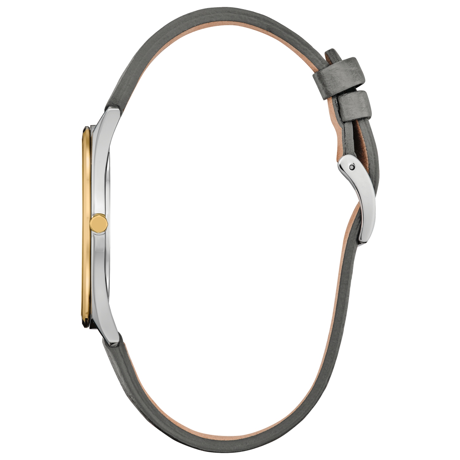 Citizen Unisex Suratto Eco-Drive Watch 38.4mm Two-Tone Stainless Steel Case Grey Leather Strap with Grey Dial