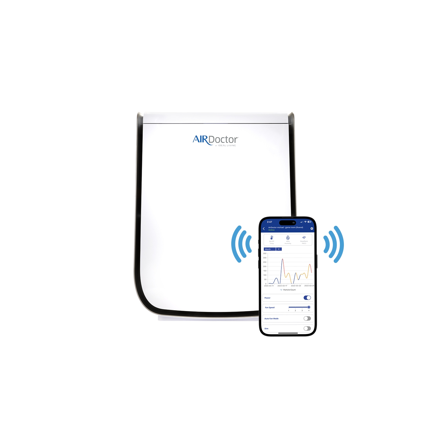 Purificateurs d'air intelligents AIRDOCTOR 2000i pour petites pièces, préfiltre à filtration moyenne à 3 étapes, UltraHEPA, charbon/COV