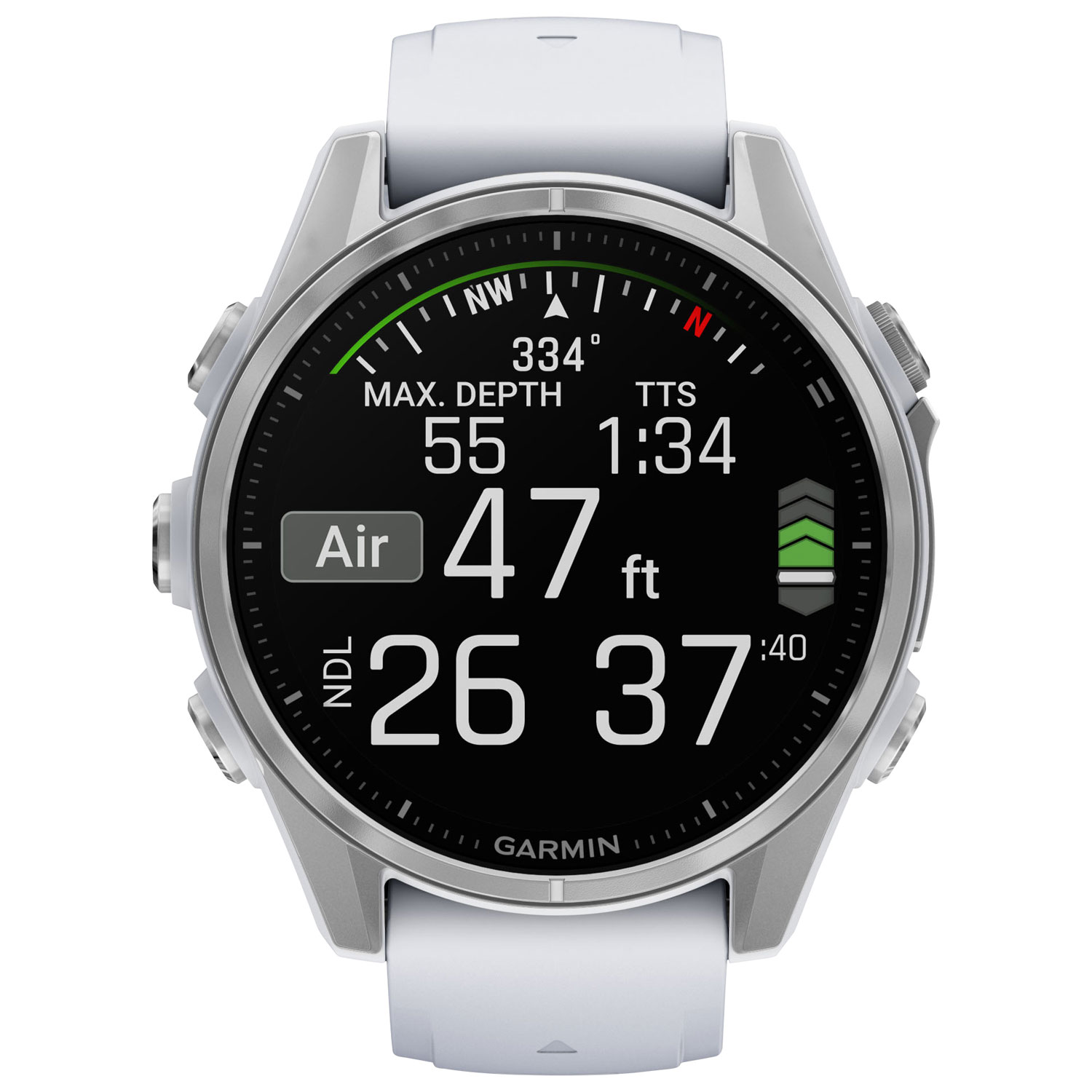 Montre intelligente multisport Bluetooth AMOLED 43 mm fēnix 8 de Garmin - Blanc/Argenté