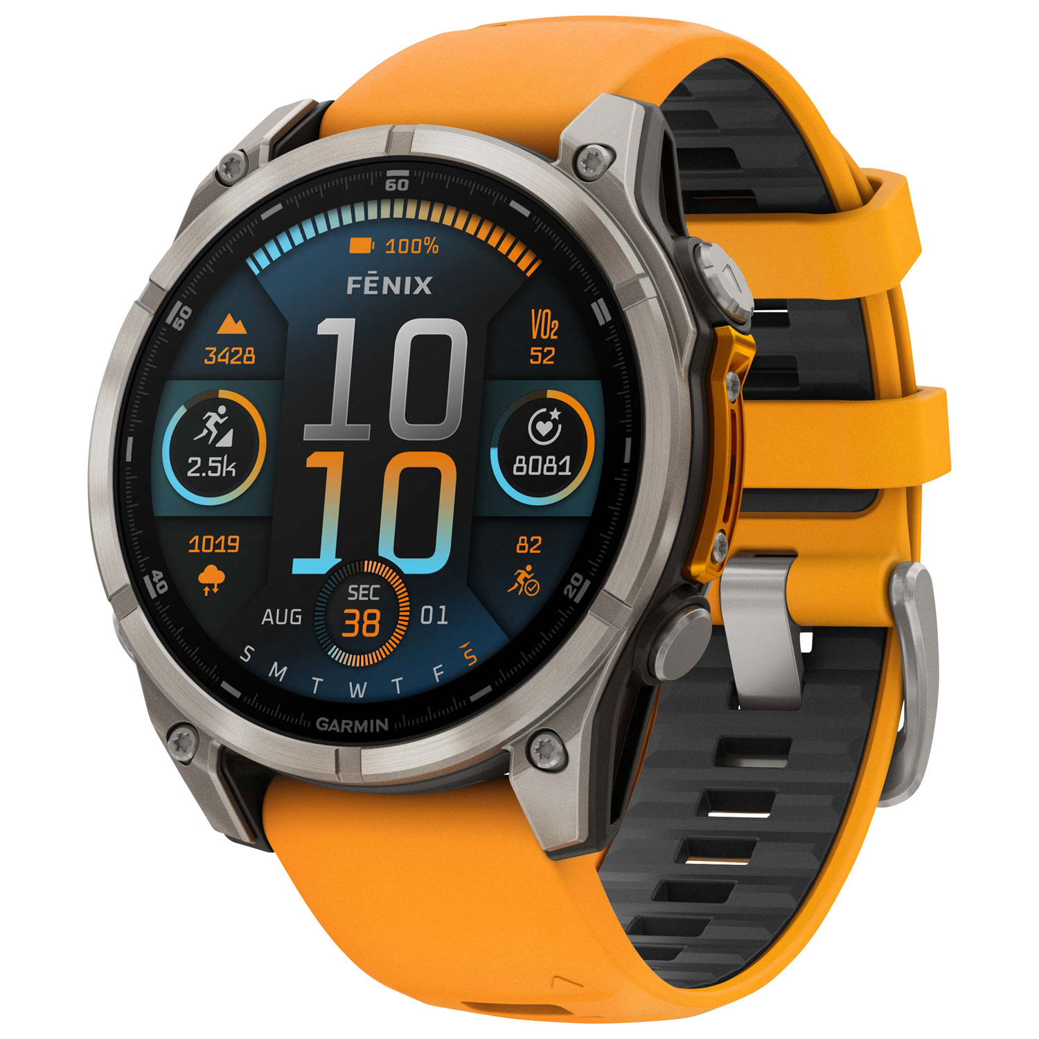 Garmin fēnix 8 47mm AMOLED Bluetooth Multisport Smartwatch - Spark Orange/Graphite/Carbon Grey