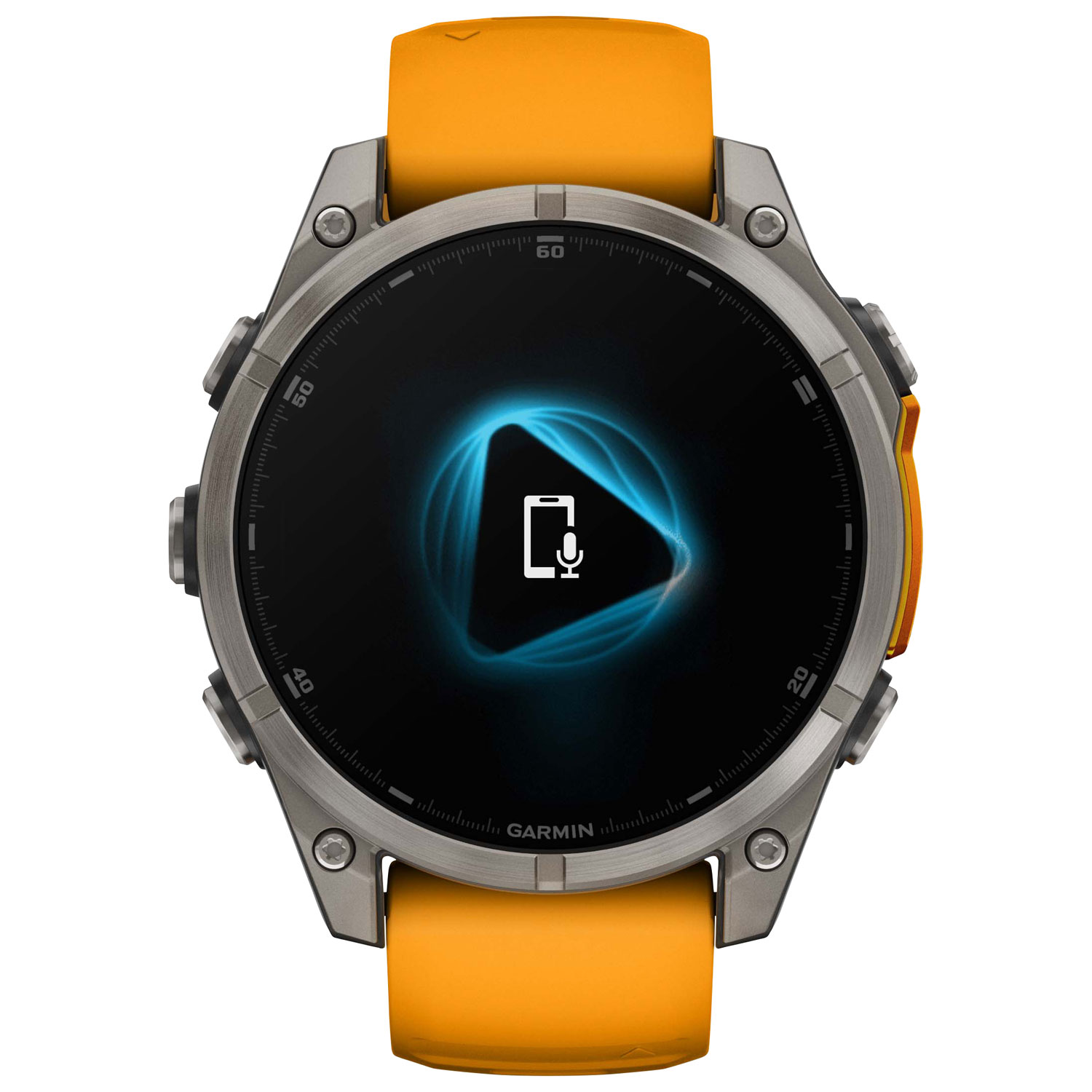 Montre intelligente multisport Bluetooth vitre saphir AMOLED fēnix 8 de 47 mm de Garmin - Orange/Graphite/Gris carbone