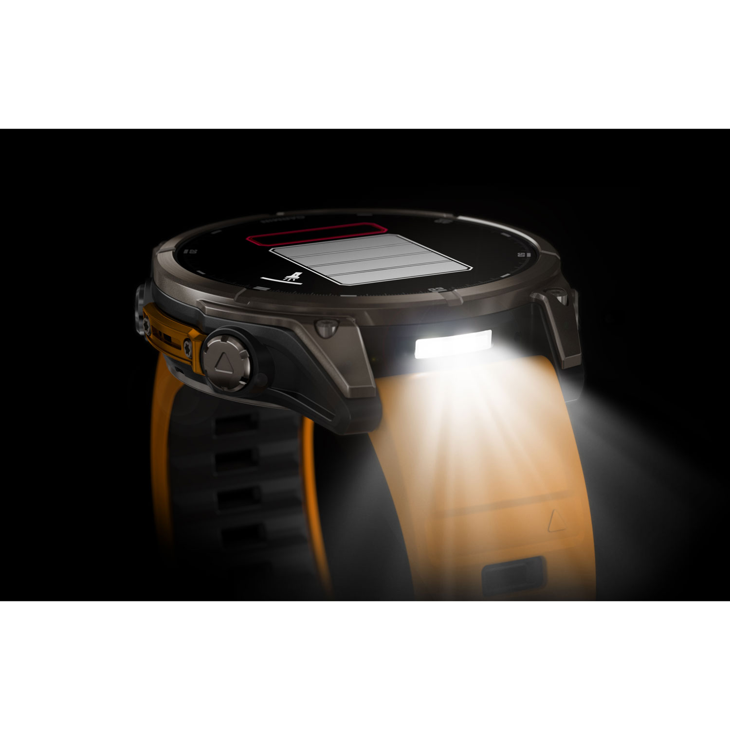 Montre intelligente multisport Bluetooth vitre saphir AMOLED fēnix 8 de 47 mm de Garmin - Orange/Graphite/Gris carbone
