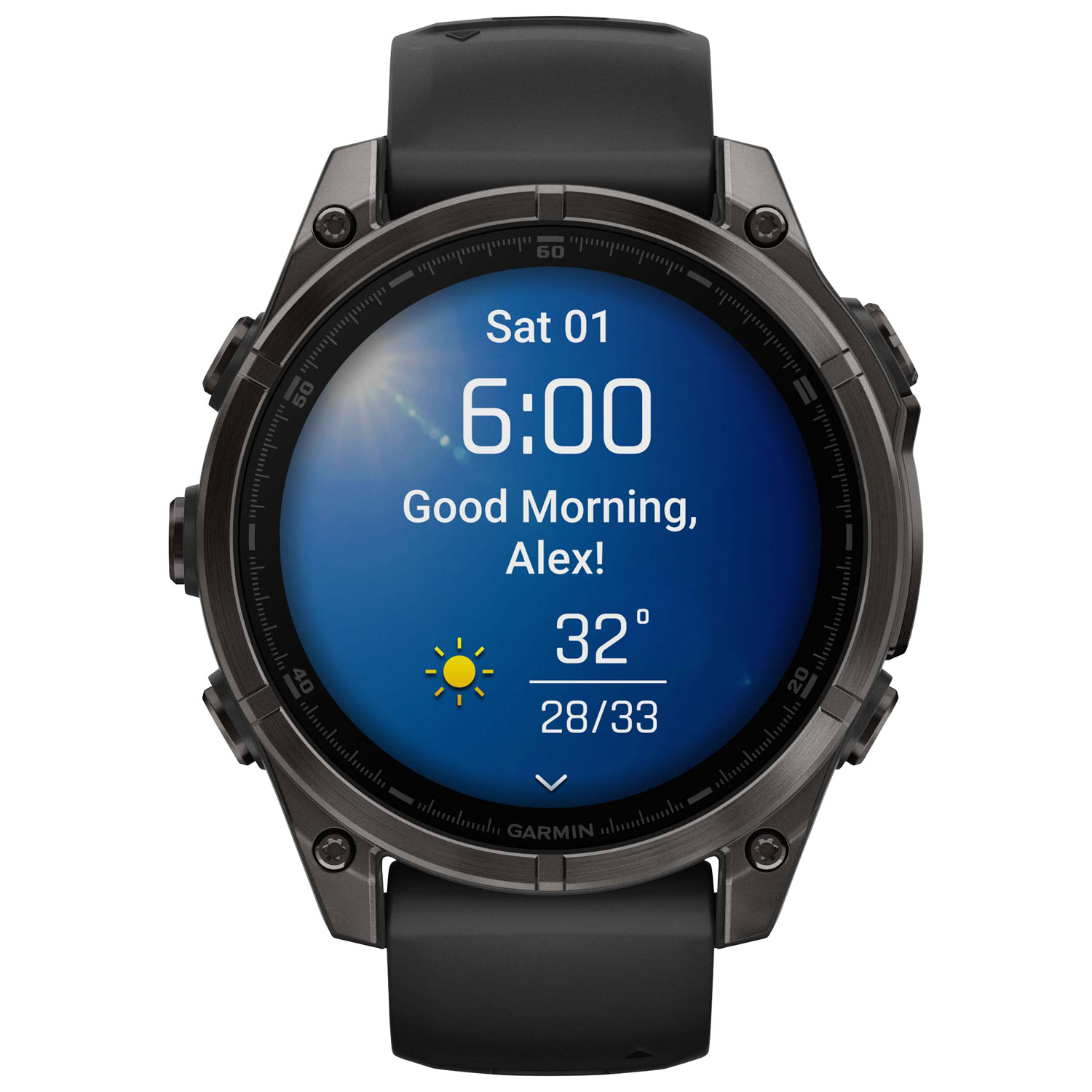 Garmin f nix 8 47mm AMOLED Bluetooth Multisport Smartwatch Black Carbon Grey Best Buy Canada