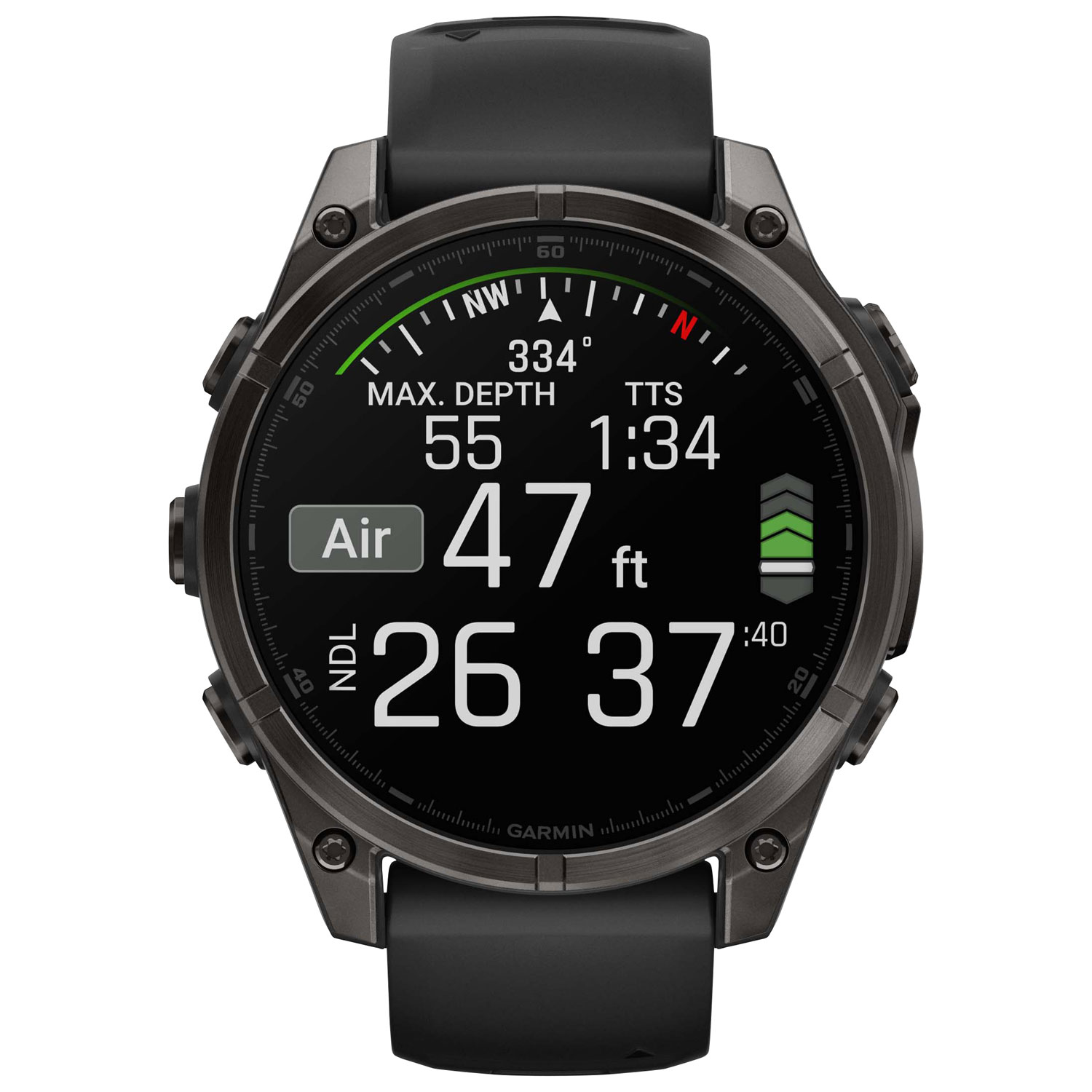 Garmin f nix 8 47mm AMOLED Bluetooth Multisport Smartwatch Black Carbon Grey Best Buy Canada