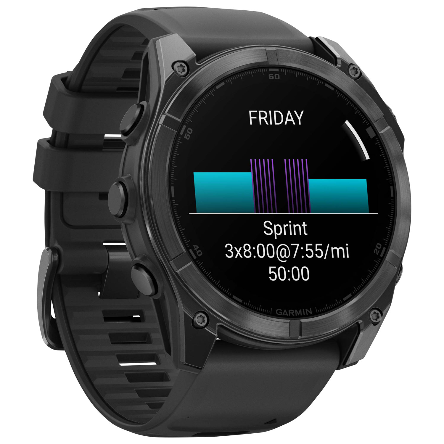Montre intelligente multisport Bluetooth AMOLED fēnix 8 de 51 mm de Garmin - Noir/Gris ardoise