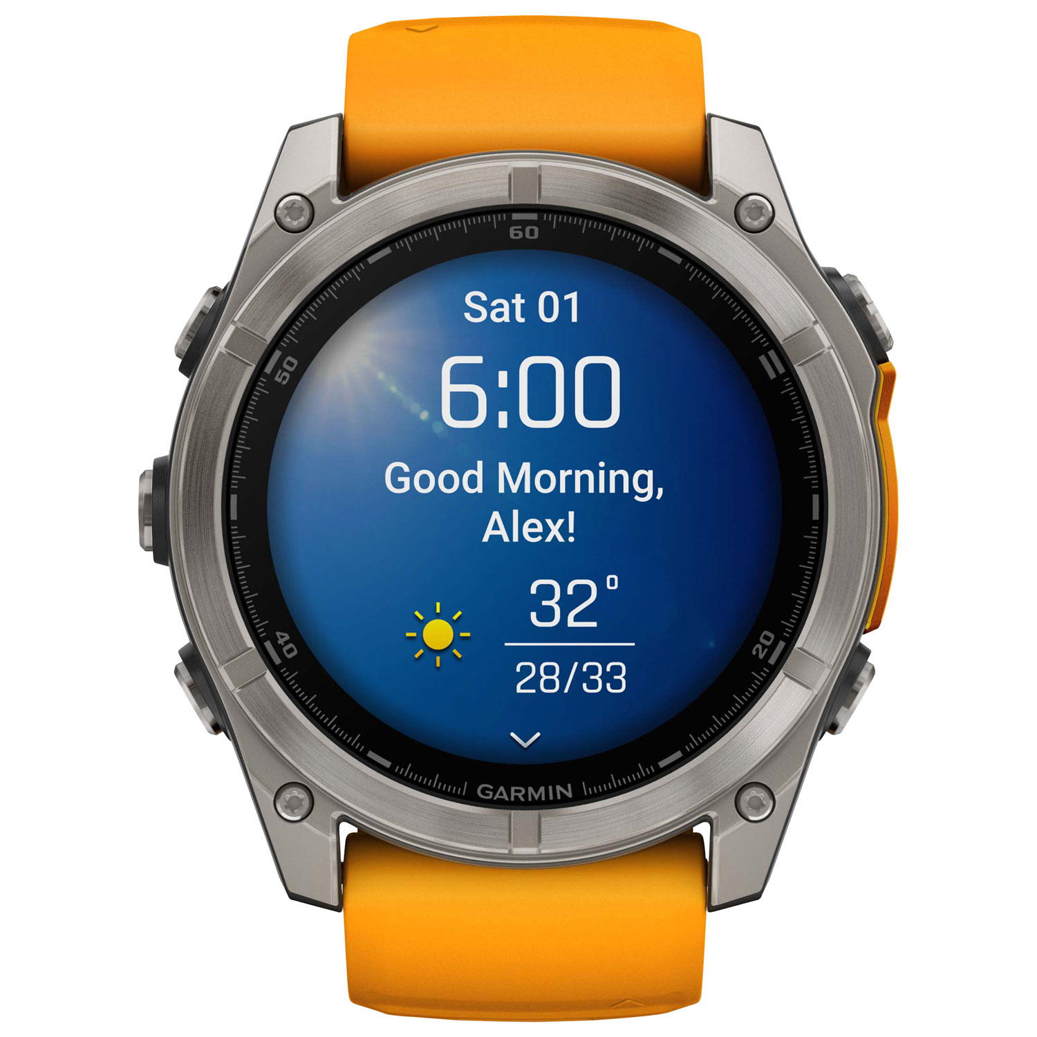 Garmin fēnix 8 51mm Sapphire AMOLED Bluetooth Multisport Smartwatch - Spark Orange/Graphite/Carbon Grey
