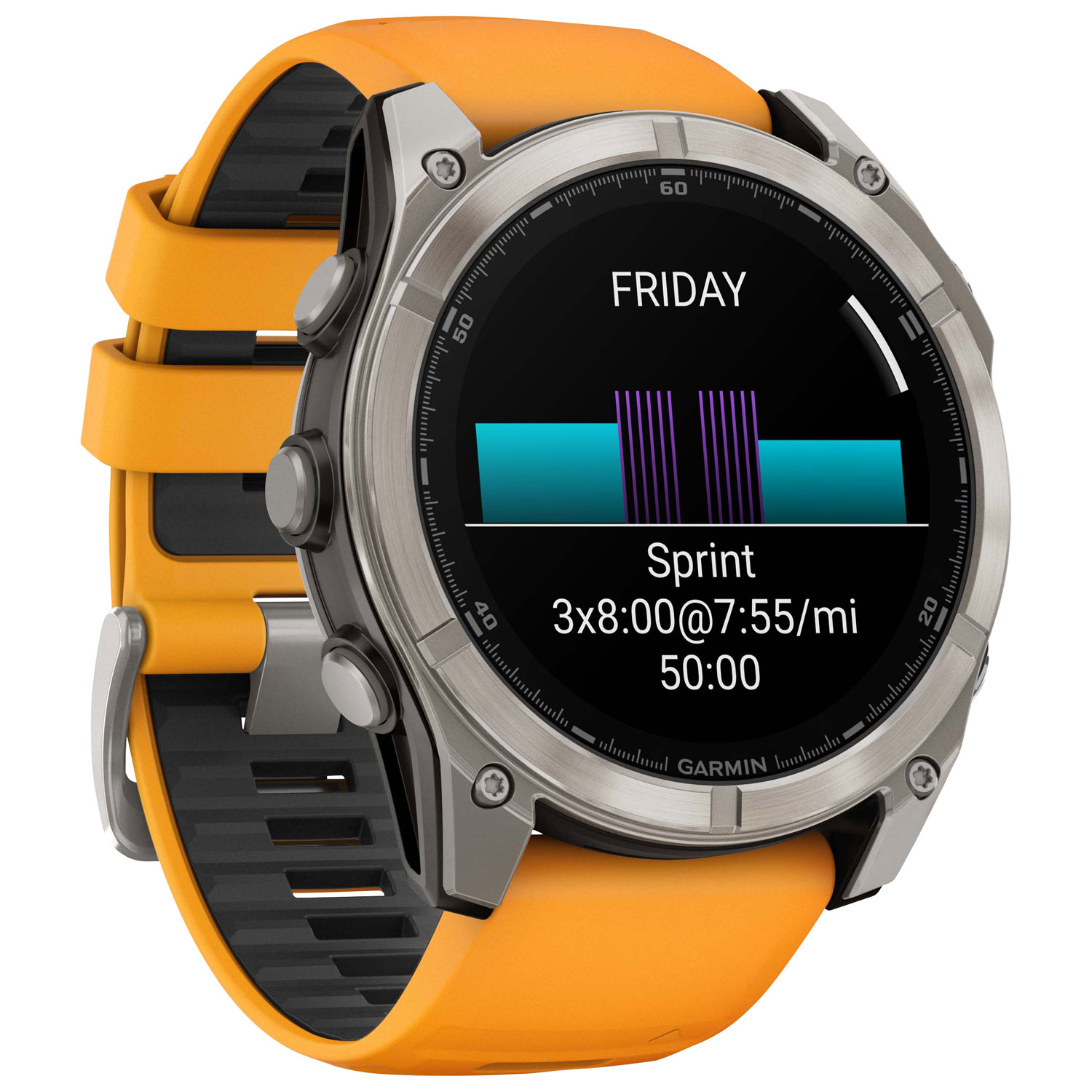 Garmin fēnix 8 51mm Sapphire AMOLED Bluetooth Multisport Smartwatch - Spark Orange/Graphite/Carbon Grey