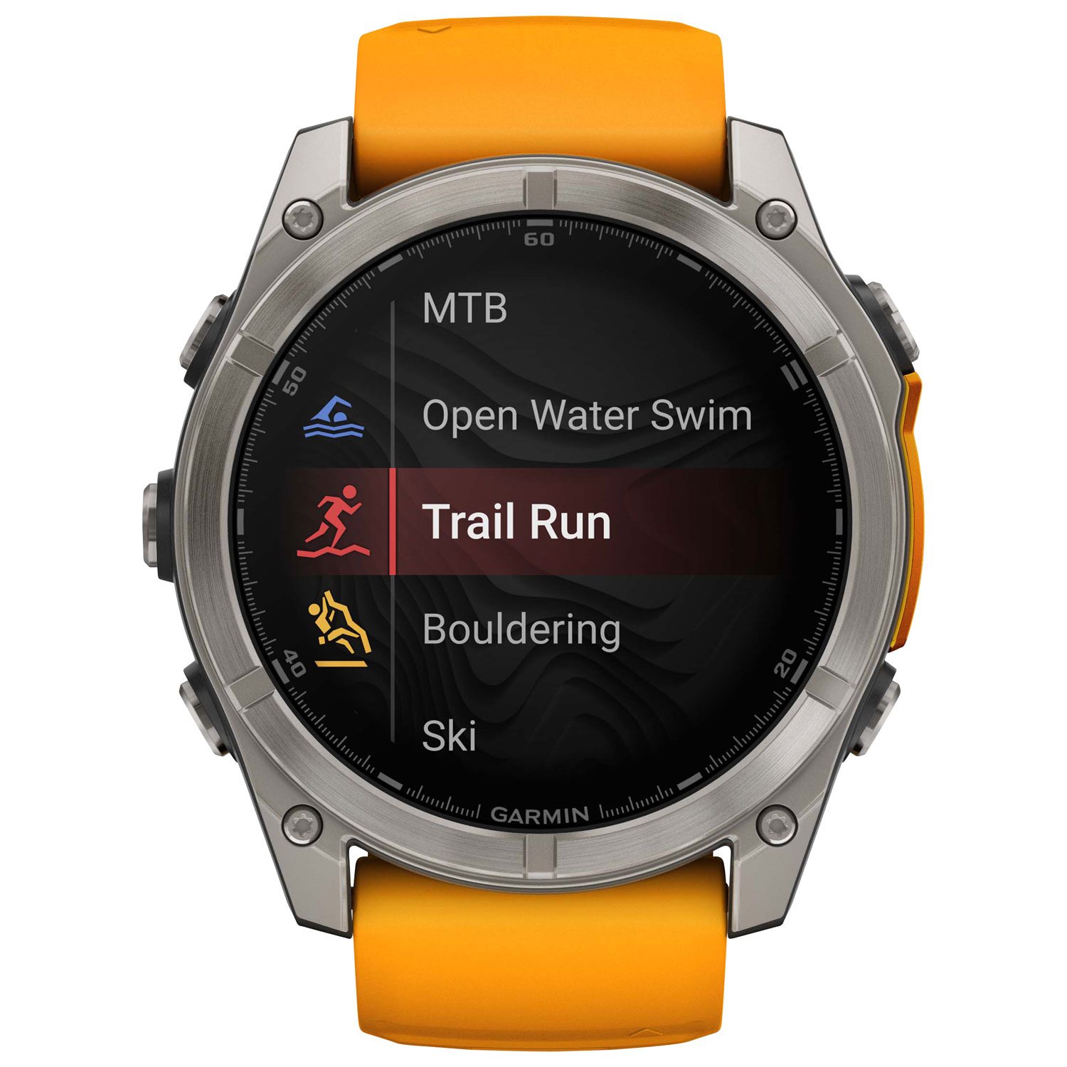 Garmin fēnix 8 51mm Sapphire AMOLED Bluetooth Multisport Smartwatch - Spark Orange/Graphite/Carbon Grey