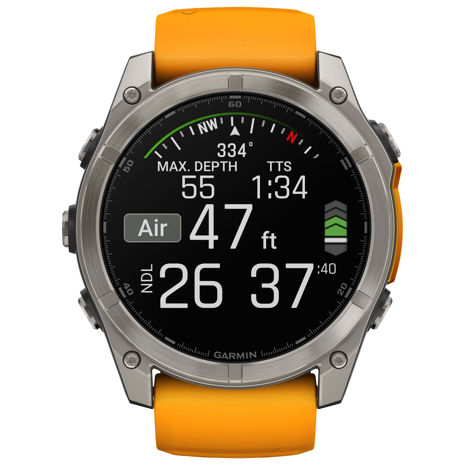 Garmin fēnix 8 51mm Sapphire AMOLED Bluetooth Multisport Smartwatch - Spark Orange/Graphite/Carbon Grey