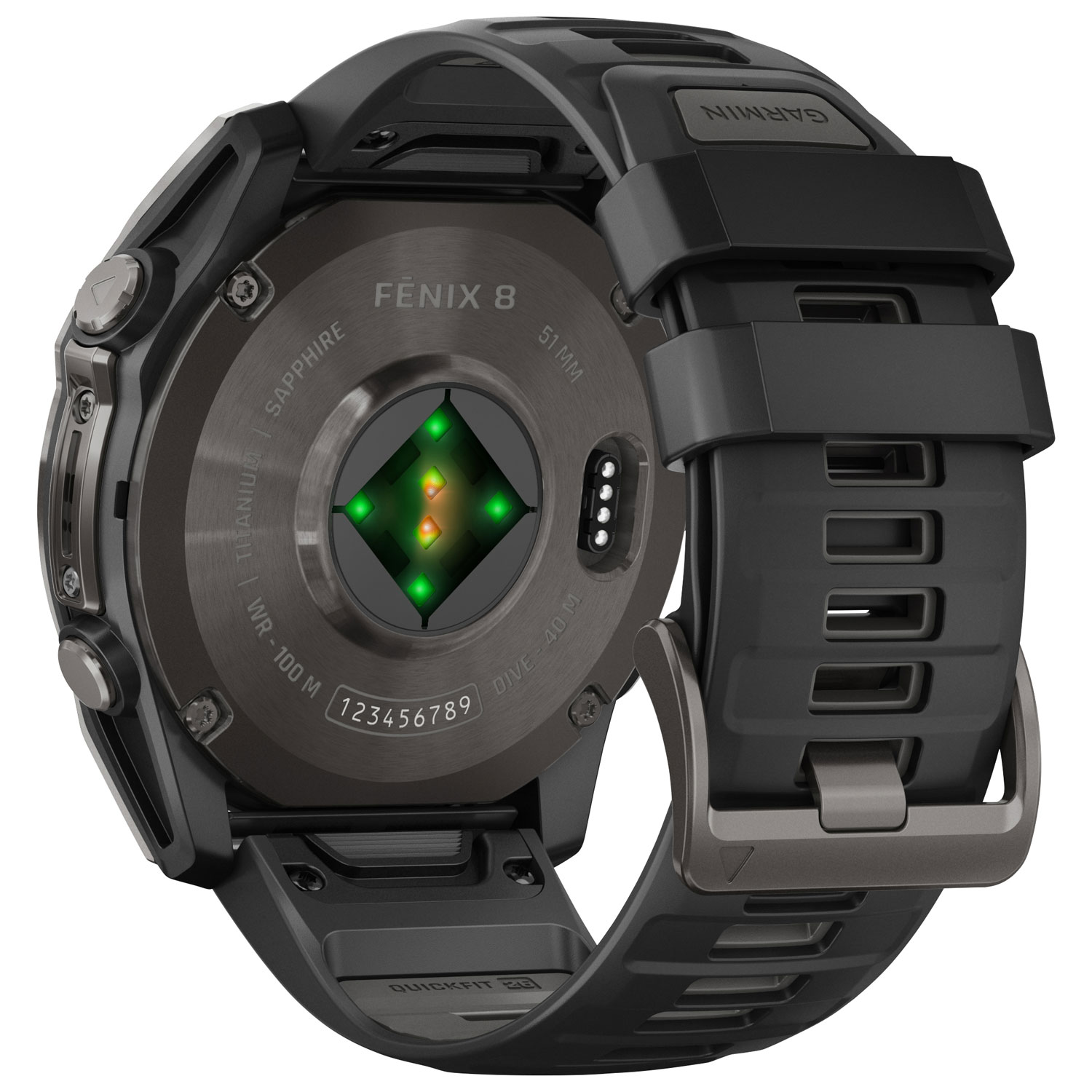 Montre intelligente multisport Bluetooth AMOLED à vitre saphir fēnix 8 de 51 mm de Garmin - Noir/Gris carbone