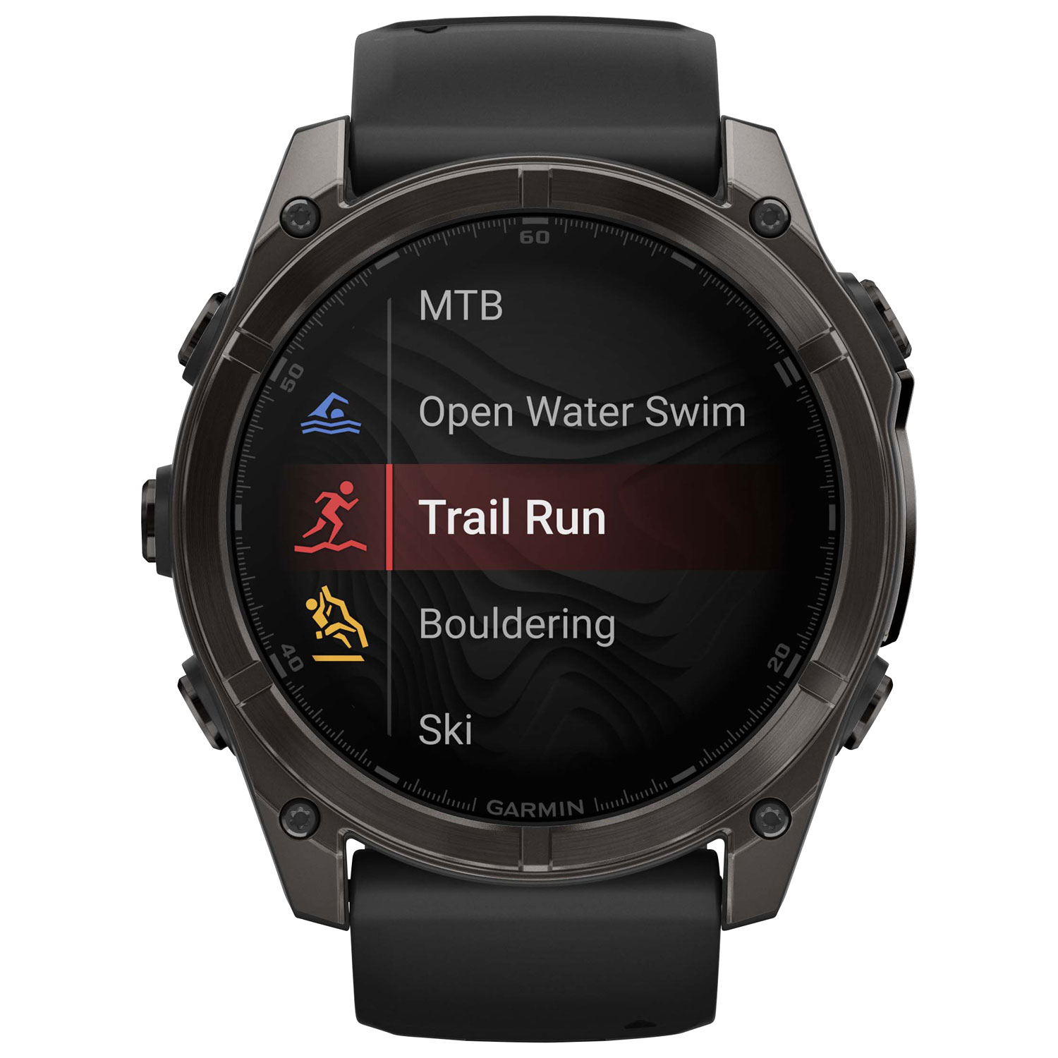 Montre intelligente multisport Bluetooth AMOLED à vitre saphir fēnix 8 de 51 mm de Garmin - Noir/Gris carbone