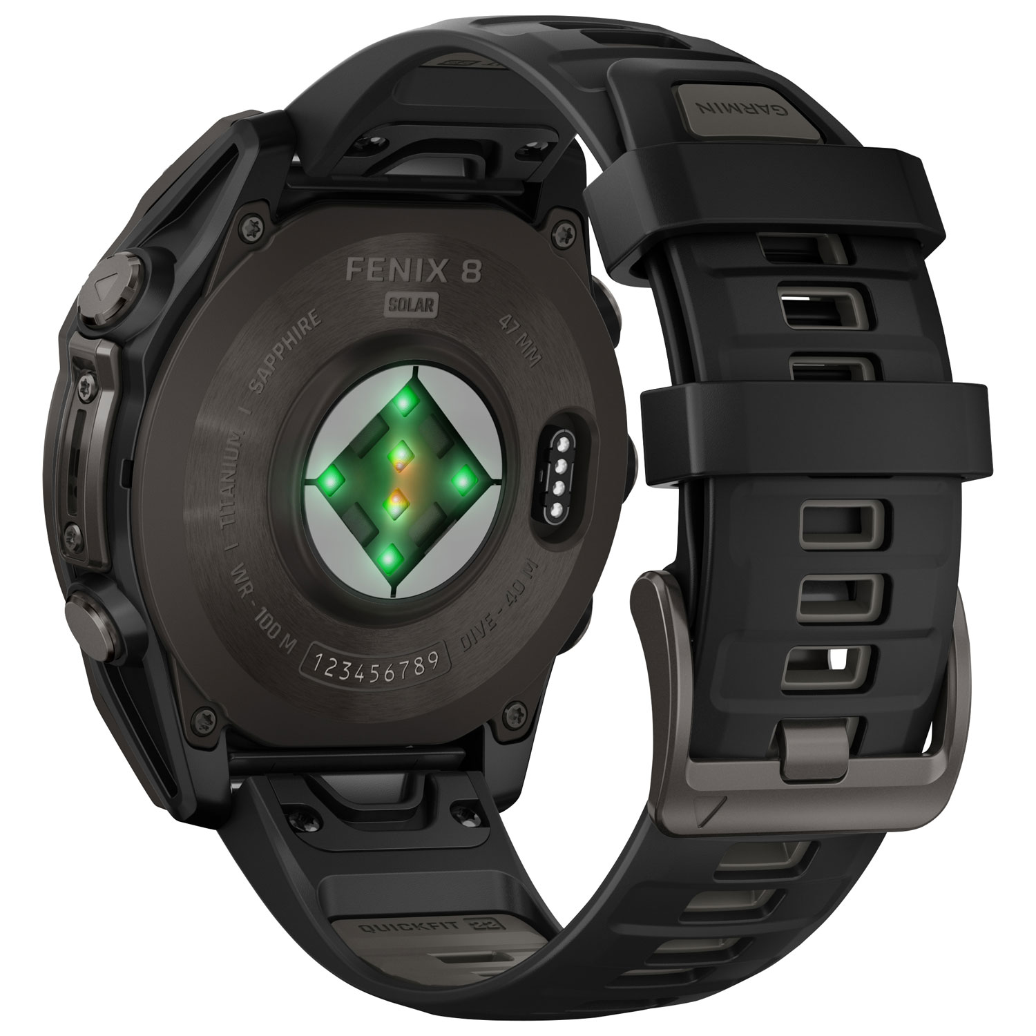 Garmin fēnix 8 47mm Sapphire Solar Bluetooth Multisport Smartwatch - Black/Carbon Grey