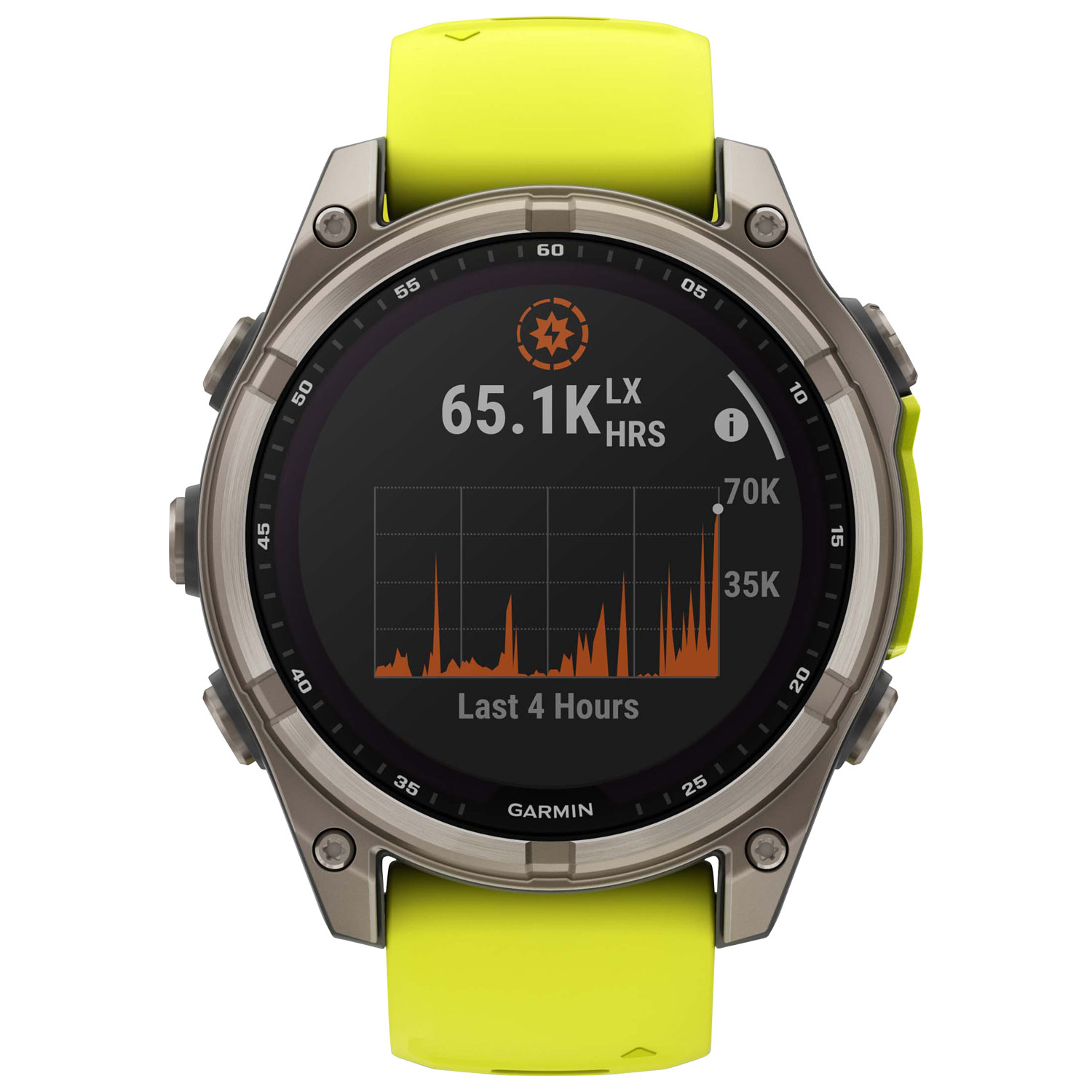 Garmin f nix 8 47mm Sapphire Solar Bluetooth Multisport Smartwatch Amp Yellow Graphite Carbon Grey Best Buy Canada