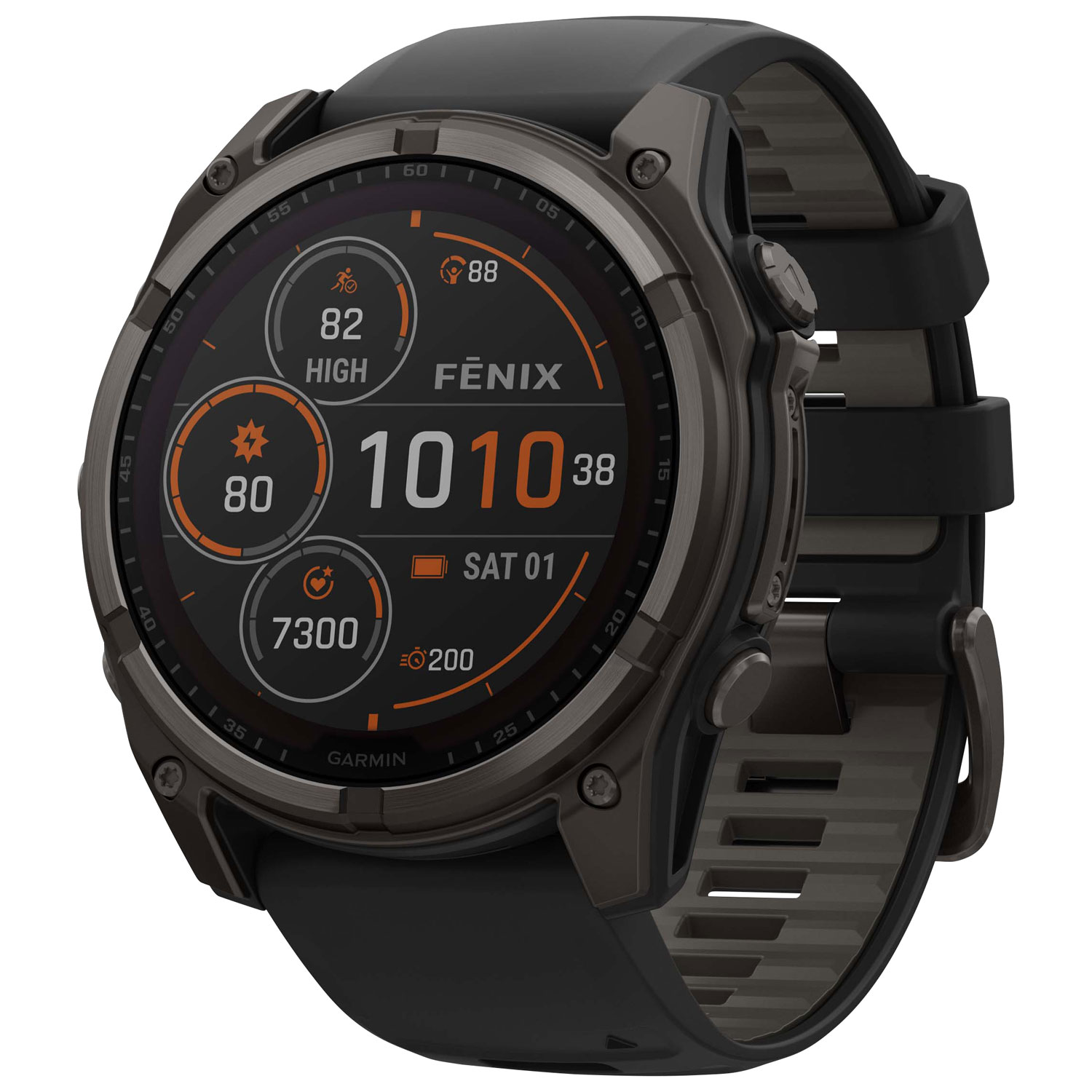 Garmin f nix 8 51mm Sapphire Solar Bluetooth Multisport Smartwatch Black Carbon Grey Best Buy Canada