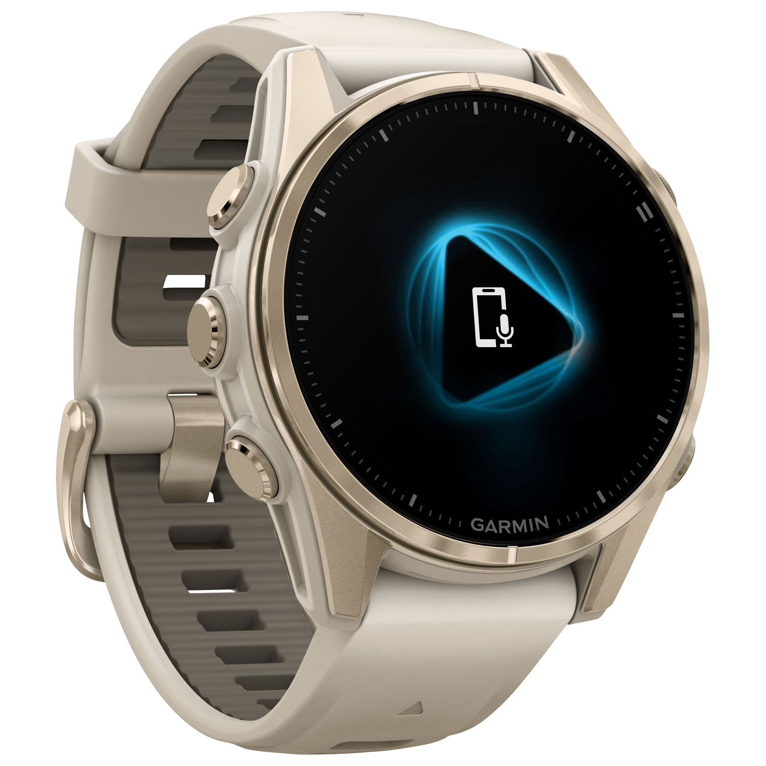 Montre intelligente multisport Bluetooth AMOLED à vitre saphir 43 mm fēnix 8 de Garmin - Blanc/Argenté