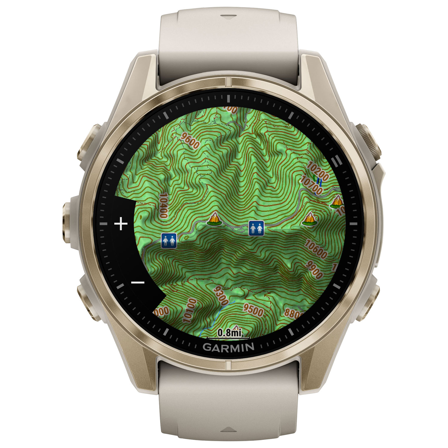 Montre intelligente multisport Bluetooth AMOLED à vitre saphir 43 mm fēnix 8 de Garmin - Blanc/Argenté
