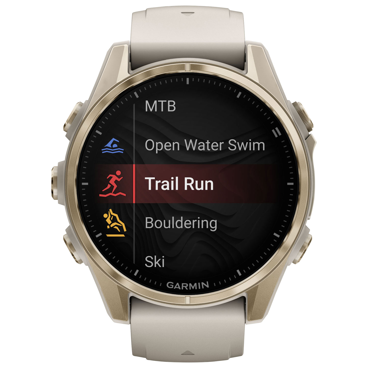 Montre intelligente multisport Bluetooth AMOLED à vitre saphir 43 mm fēnix 8 de Garmin - Blanc/Argenté