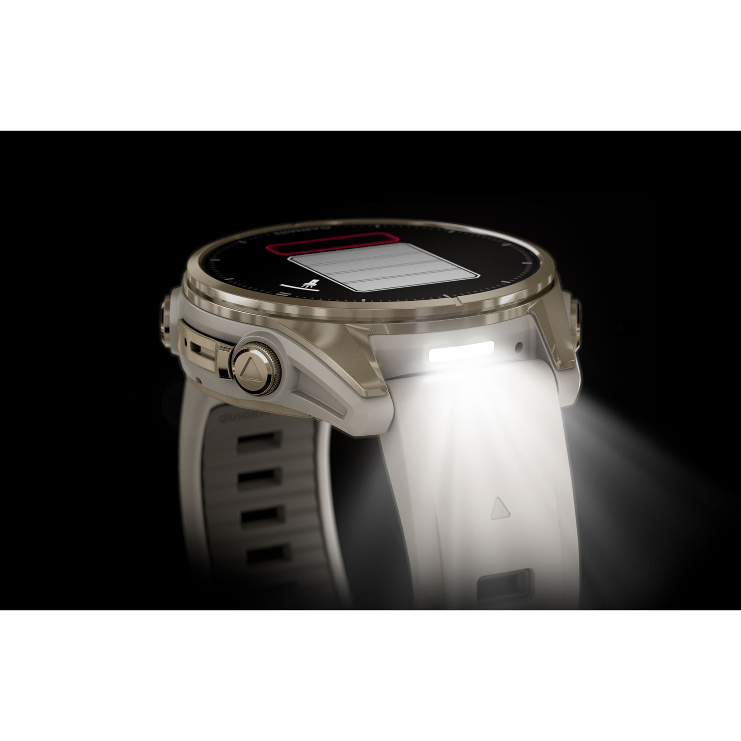 Montre intelligente multisport Bluetooth AMOLED à vitre saphir 43 mm fēnix 8 de Garmin - Blanc/Argenté