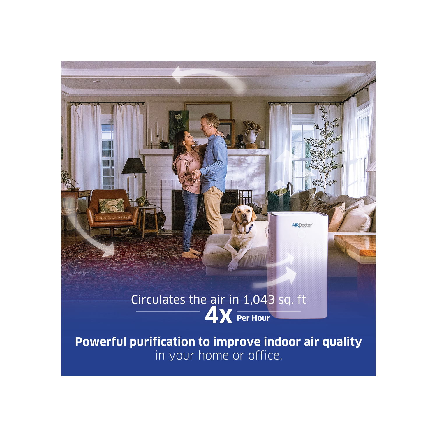 AirDoctor AD5000/AD5500 4-in-1 Air Purifier for Extra Large Spaces, High Ceilings, UltraHEPA, Carbon & VOC Filters, Removes particles 100Xs Smaller