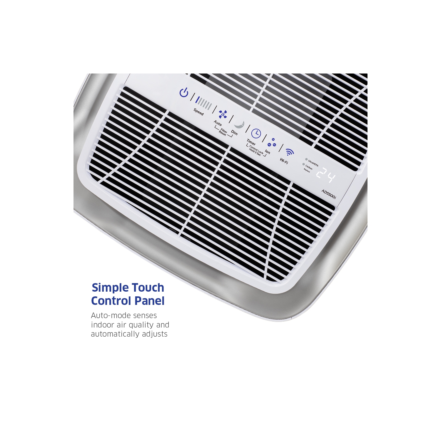 Purificateur d'air 4-en-1 intelligent AIRDOCTOR AD5500i pour très grands espaces, filtres UltraHEPA, filtre au charbon et à COV, élimine les