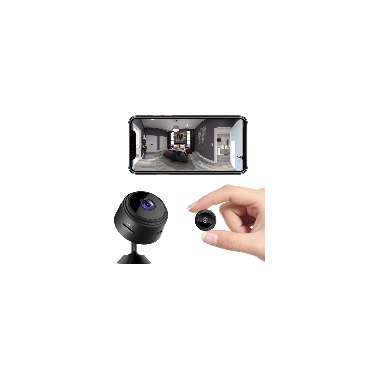 OKSIR Spy 2.54 x 2.54 x 1.78 cm Camera 1080P WiFi Mini Hidden Camera Black