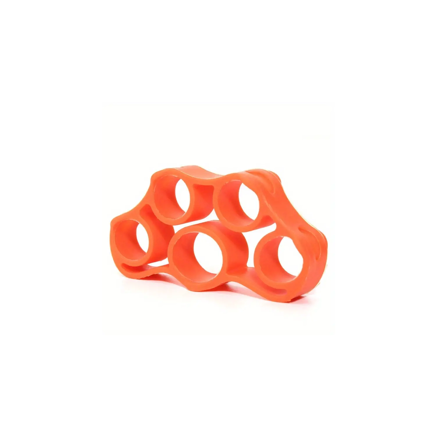 Orange 1pc Finger Trainer Resistance Band - Rubber Grip Strengthener Hand Exerciser