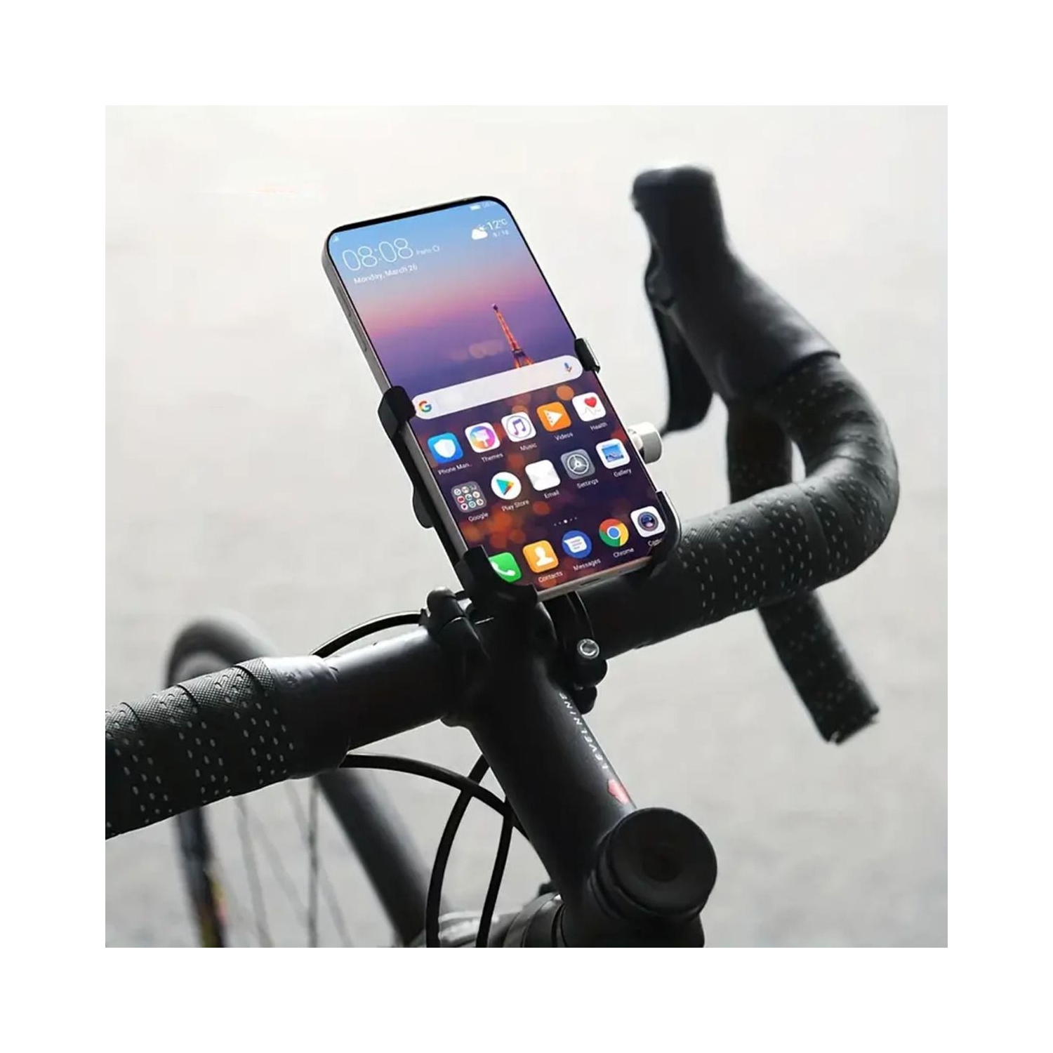 Support de téléphone de vélo porte-vélo porte-téléphone cellulaire en aluminium Support mobile de vélo à centre ajustable installation de vélo