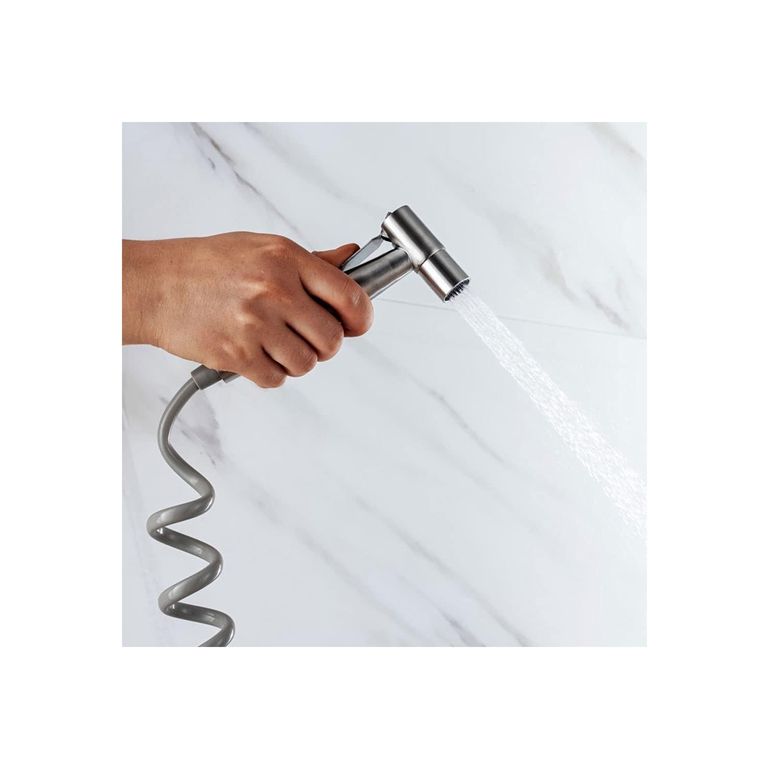 Vaporisateur de toilette en acier inoxydable avec tuyau à ressort
